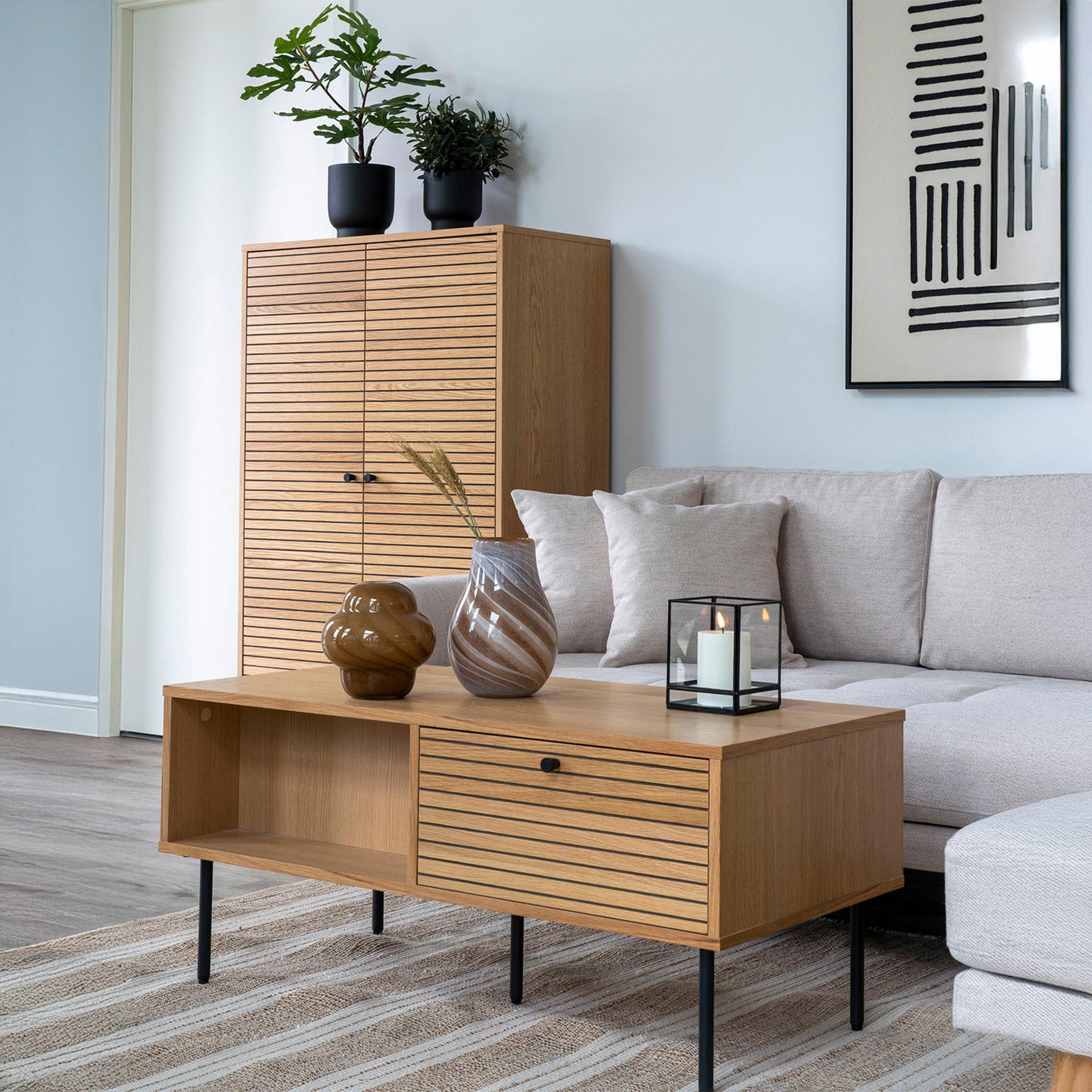 Kyoto Coffee Table - 2 Drawer - Oak