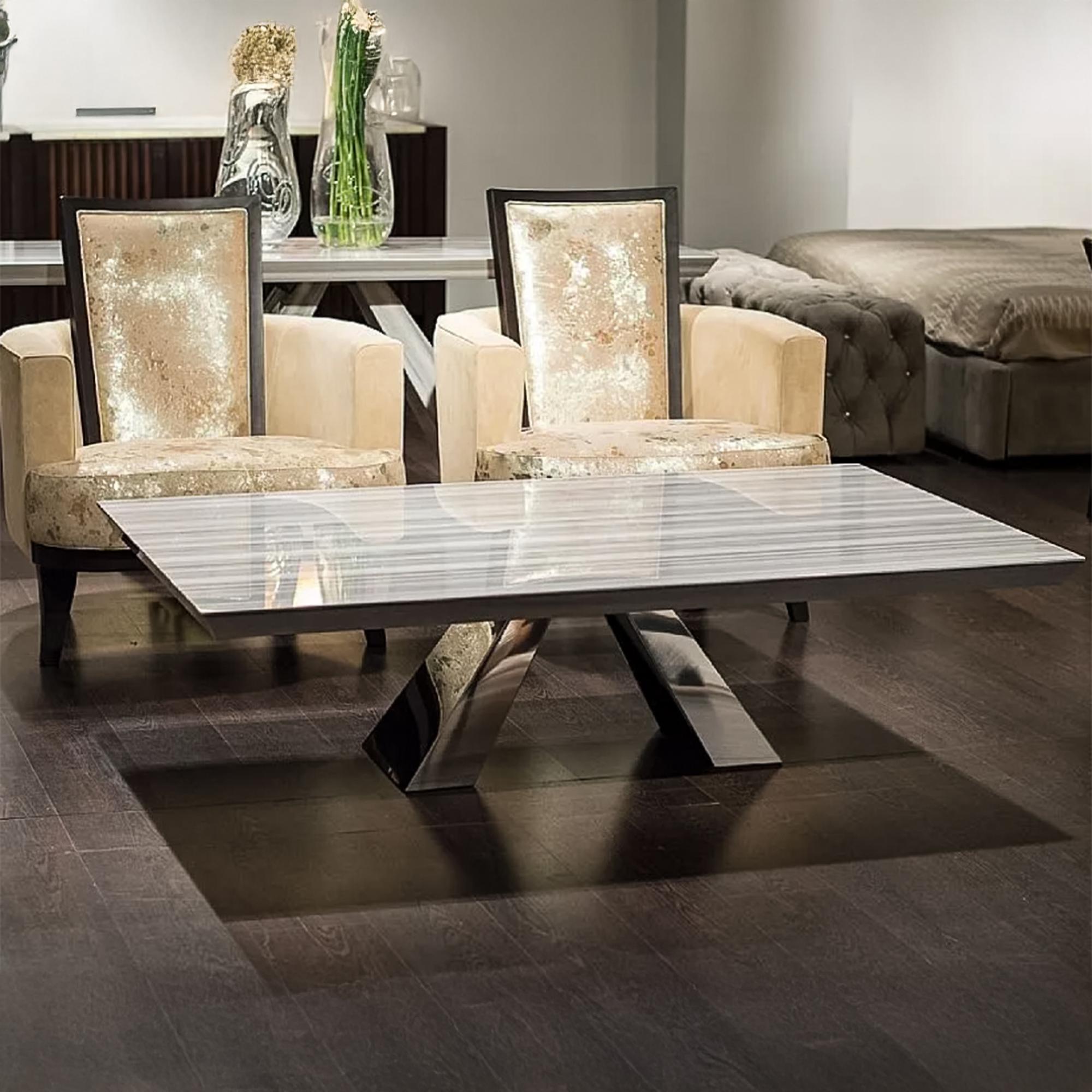 Butterfly Occasional Table - Marble with Stainless Steel Base - Variation Available