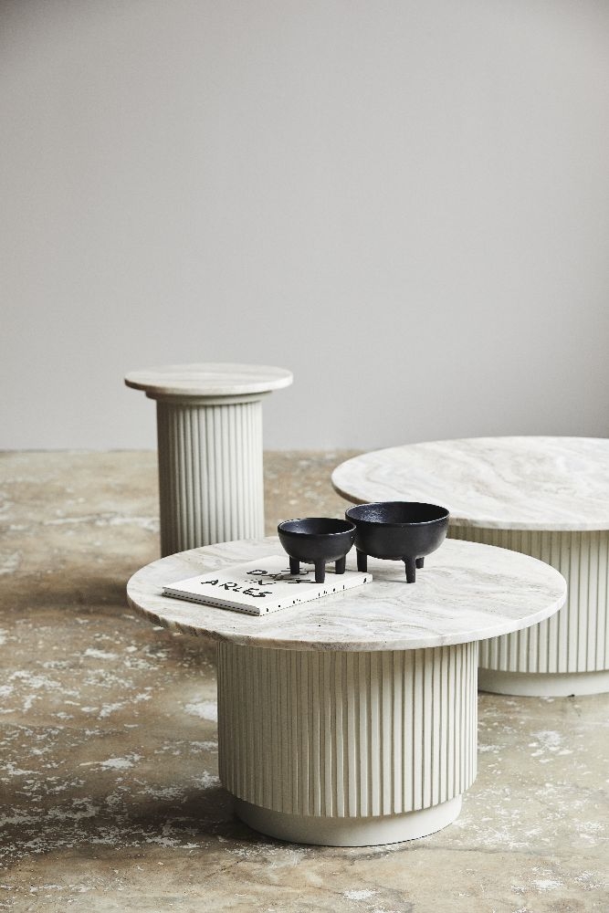 Erie Ivory Marble Round Coffee Table