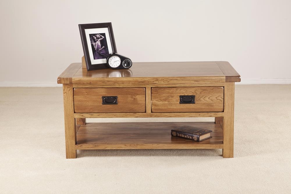 Originals Coffee Table - 2 Drawer - Rustic Oak