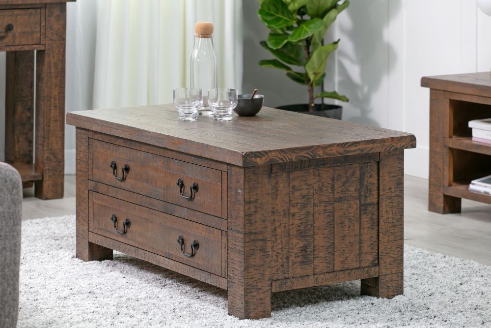 Reclaimed Pine Coffee Table - Storage