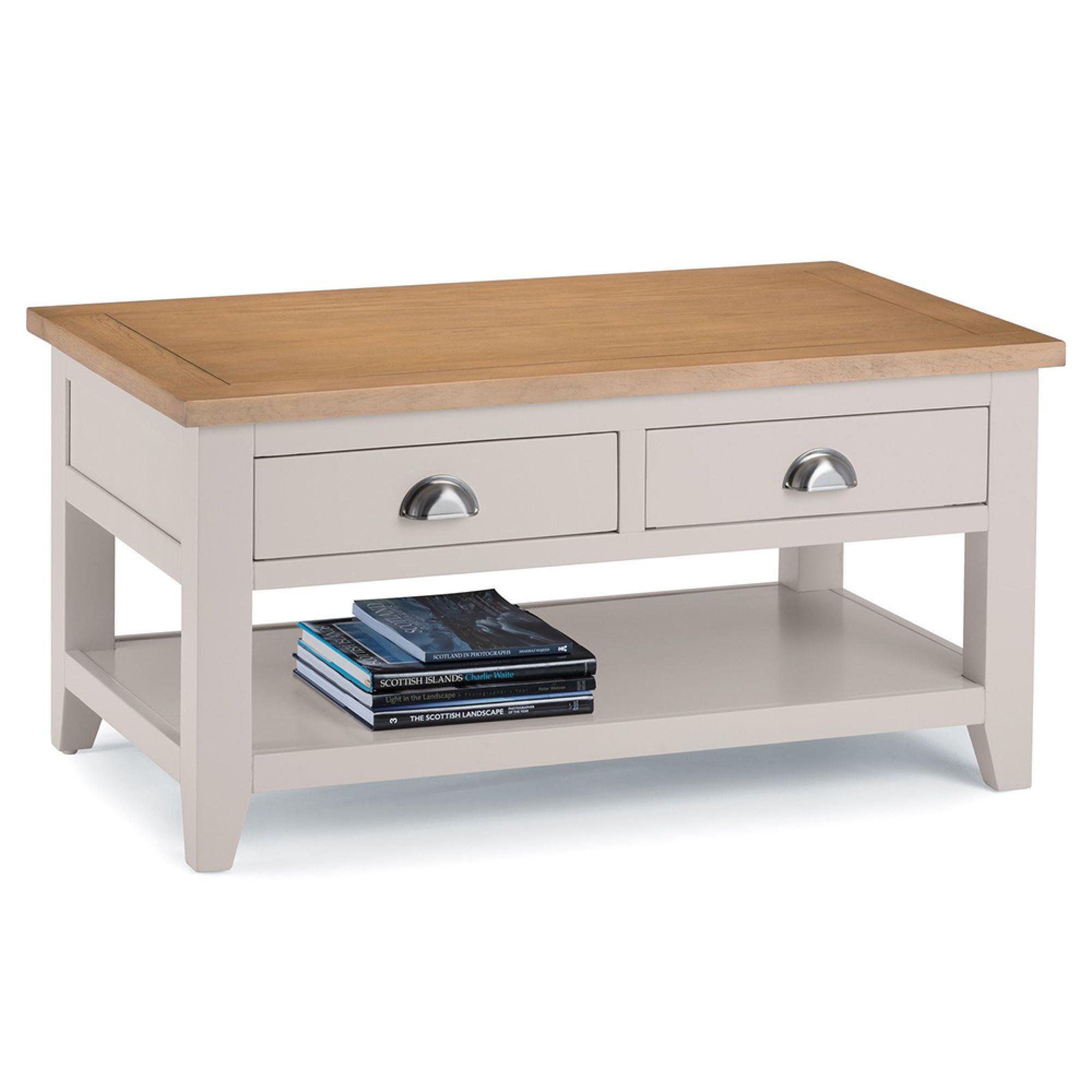 Richmond Coffee Table - 2 Drawer - Grey