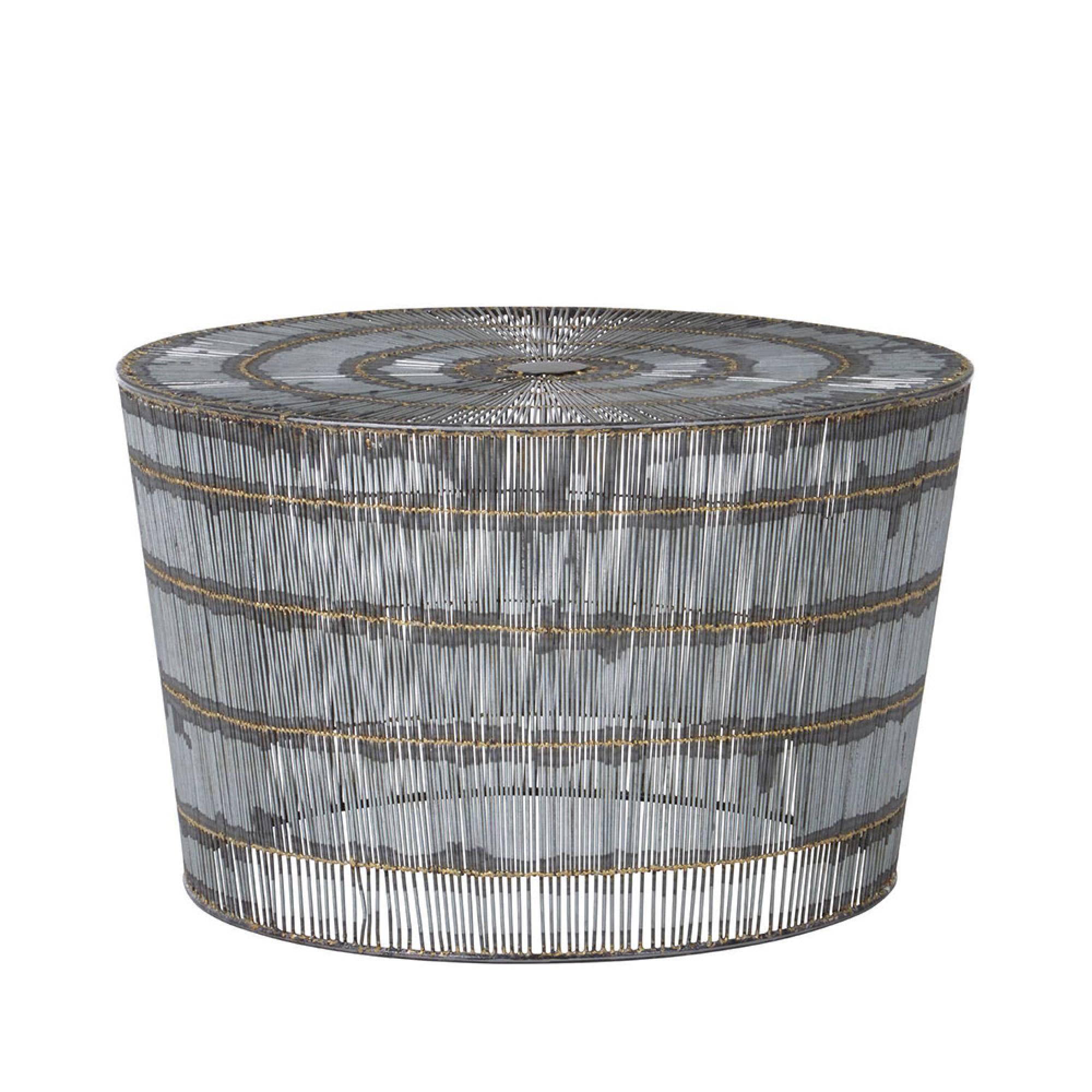 Templar Coffee Table - Round - Silver Wireframe