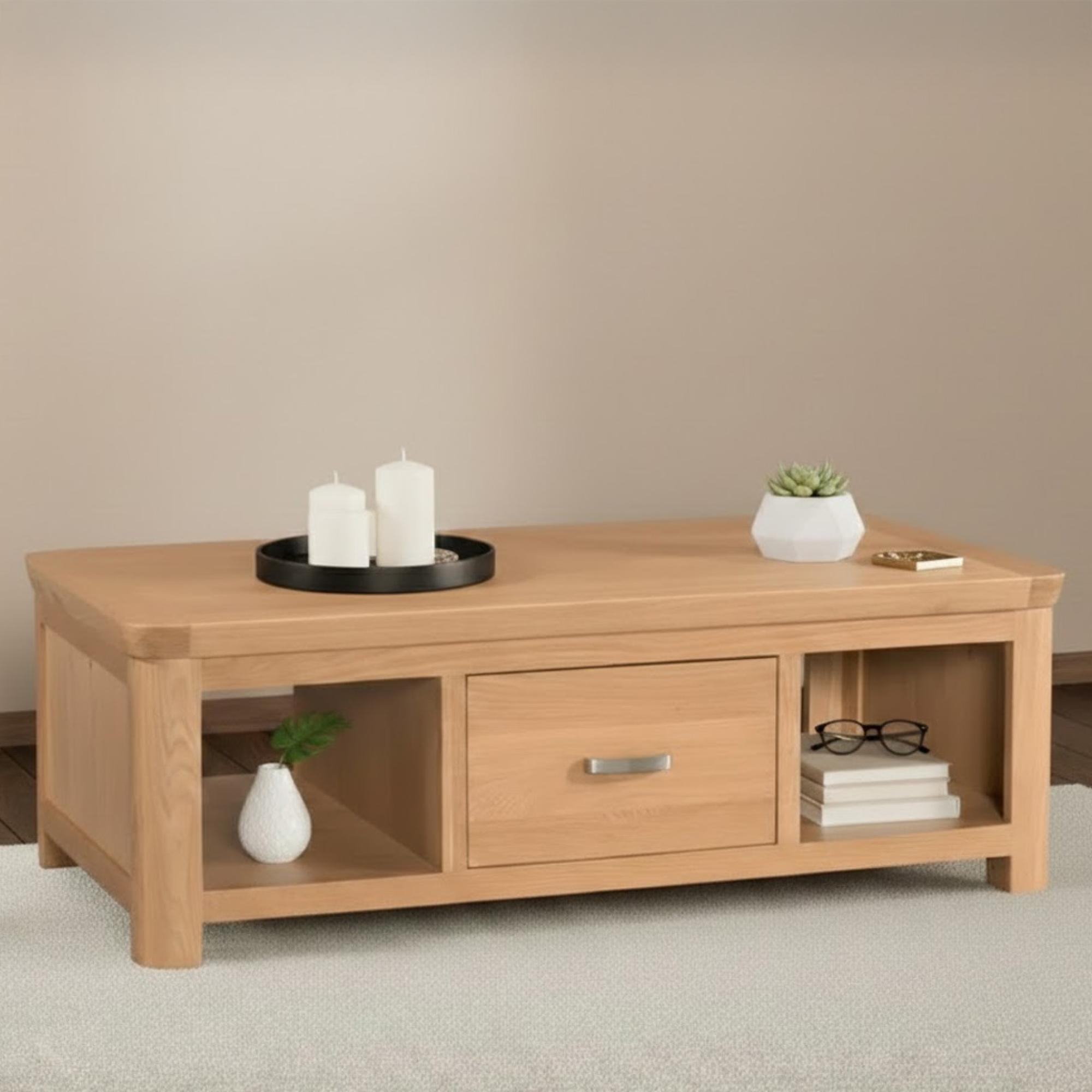 Treviso Coffee Table - 1 Drawer - Oak