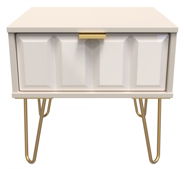 Kaschmir Gloss Front and Kaschmir Base Unit with Gold Hair Pin Style Metal Legs