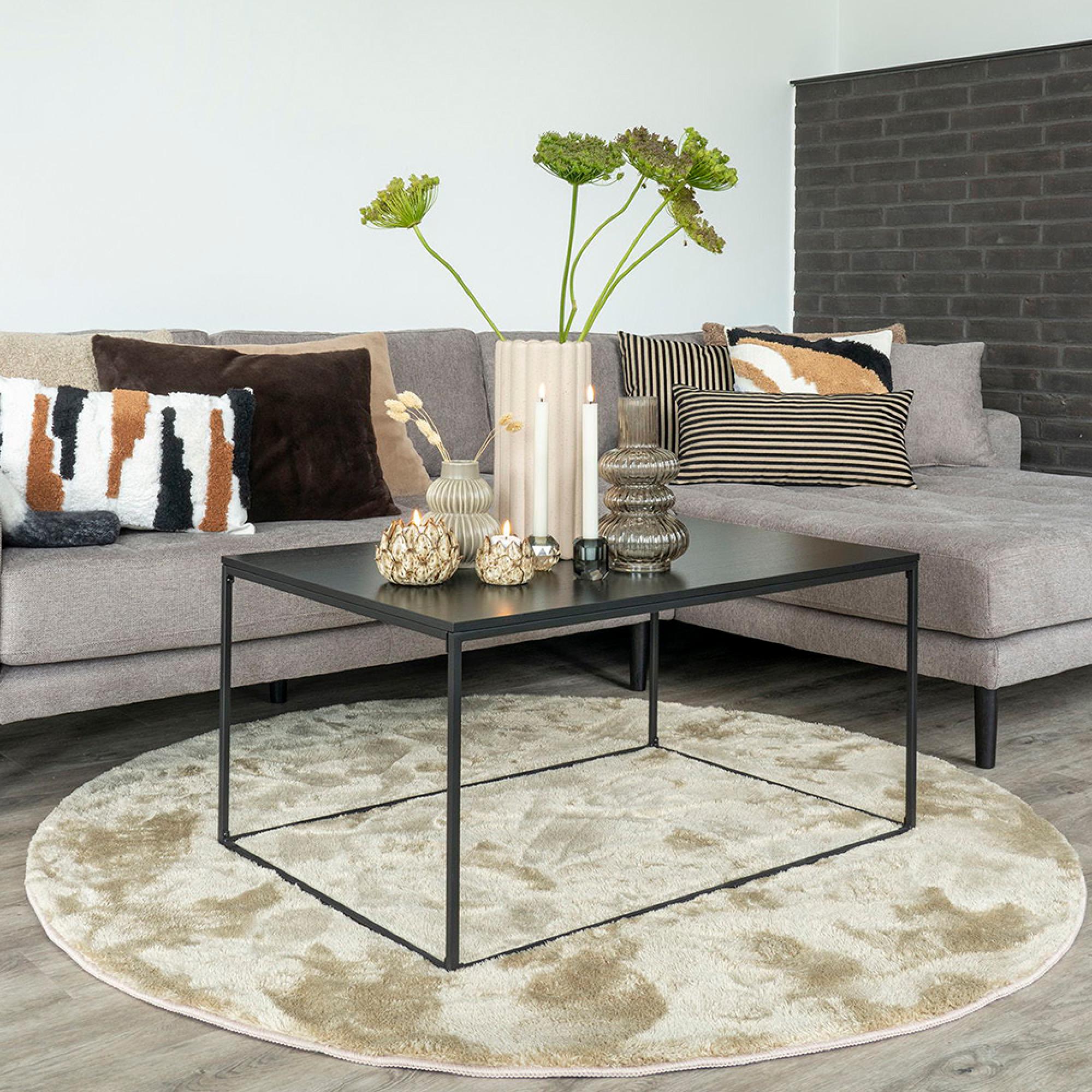 Coffee Table - Black Melamine and Metal