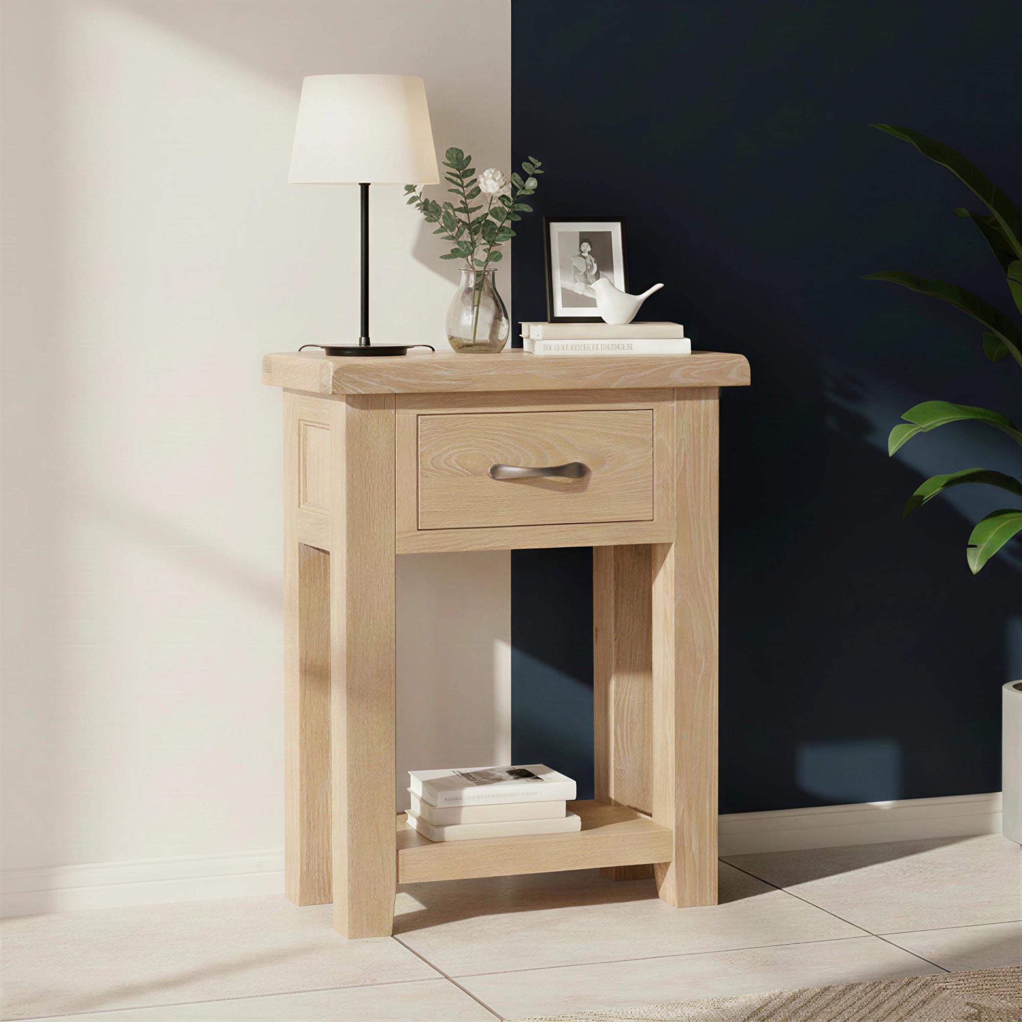 Wilmont Console Table - 1 Drawer - Oak