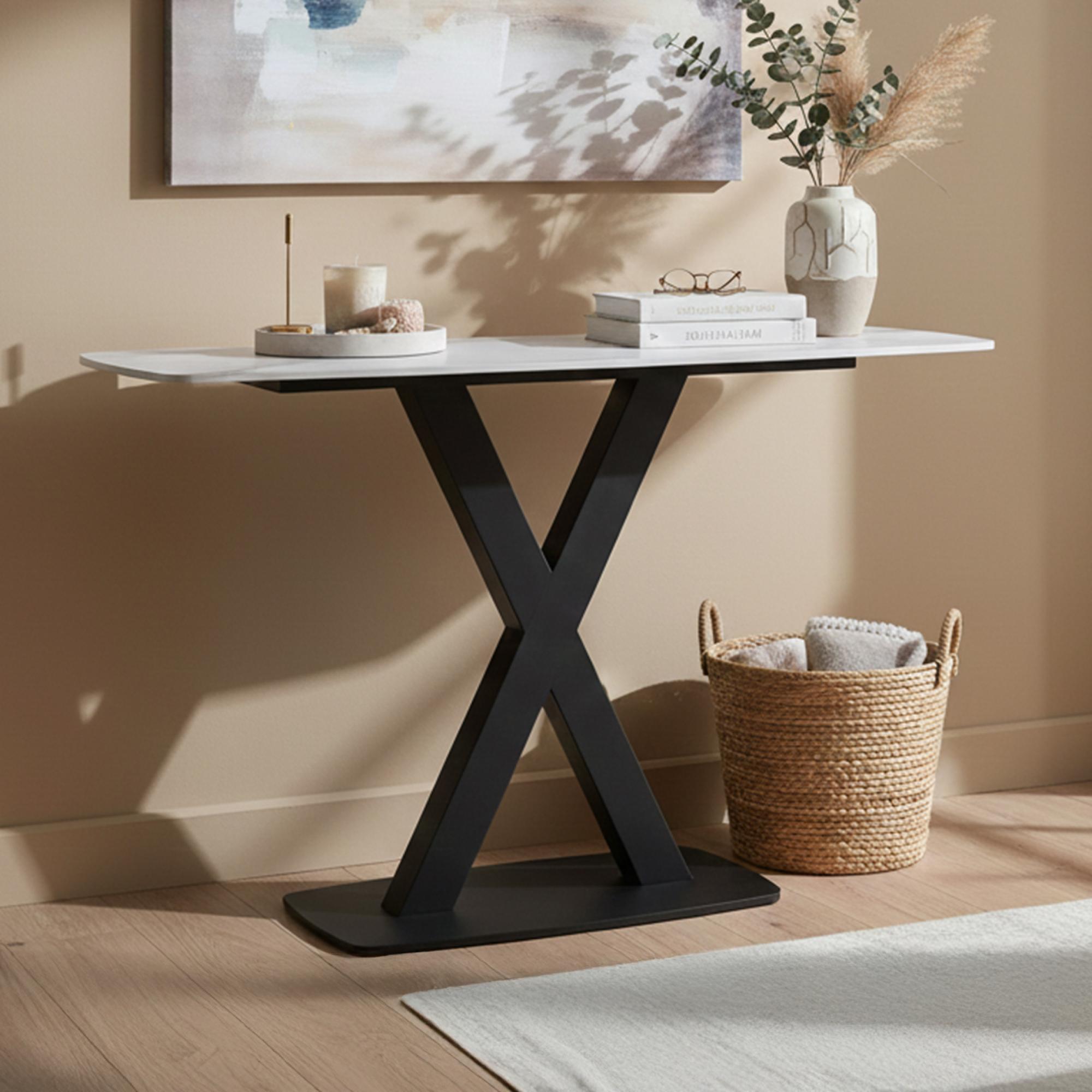 Vernal Console Table - White Sintered Stone
