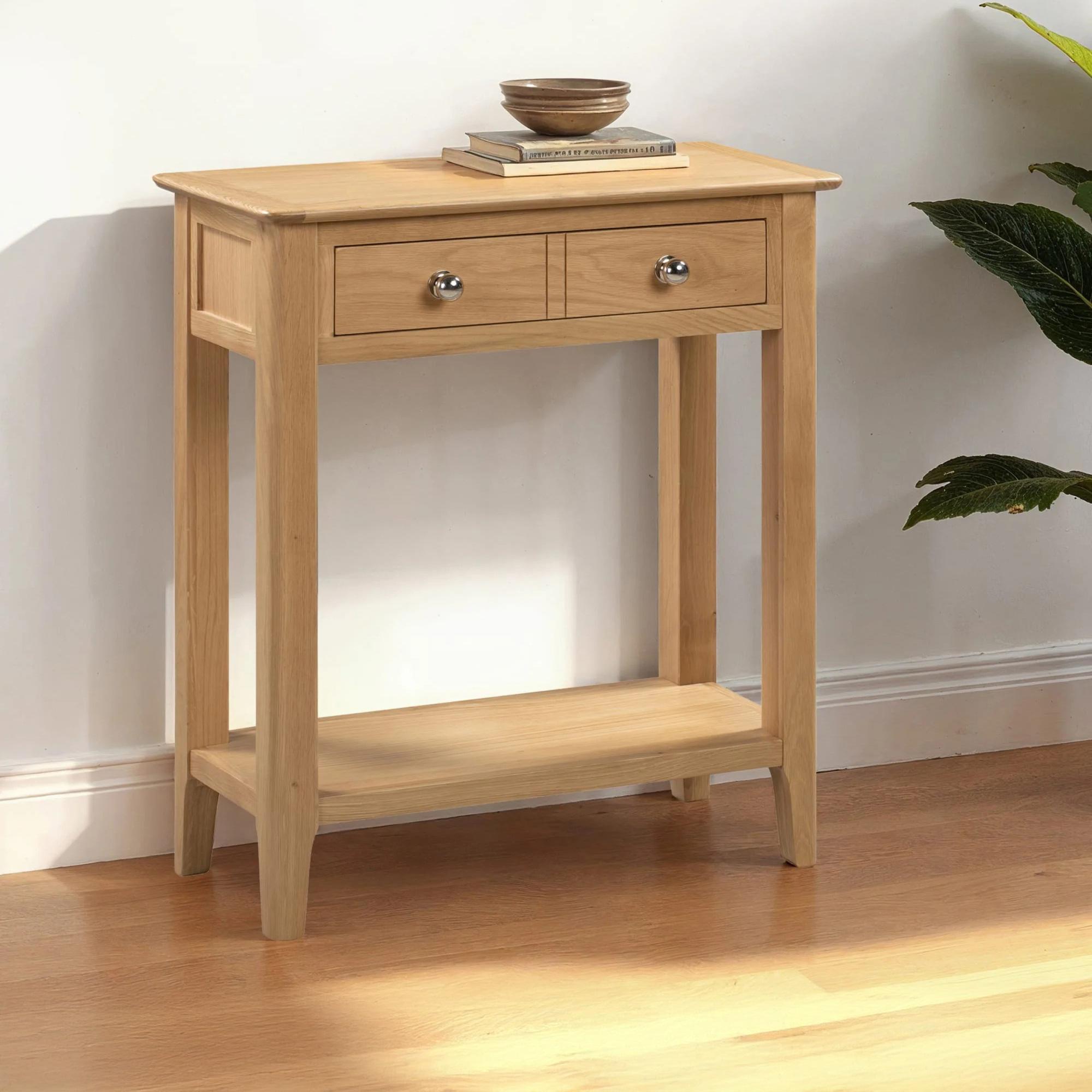 Cotswold Console Table - 2 Drawer - Oak