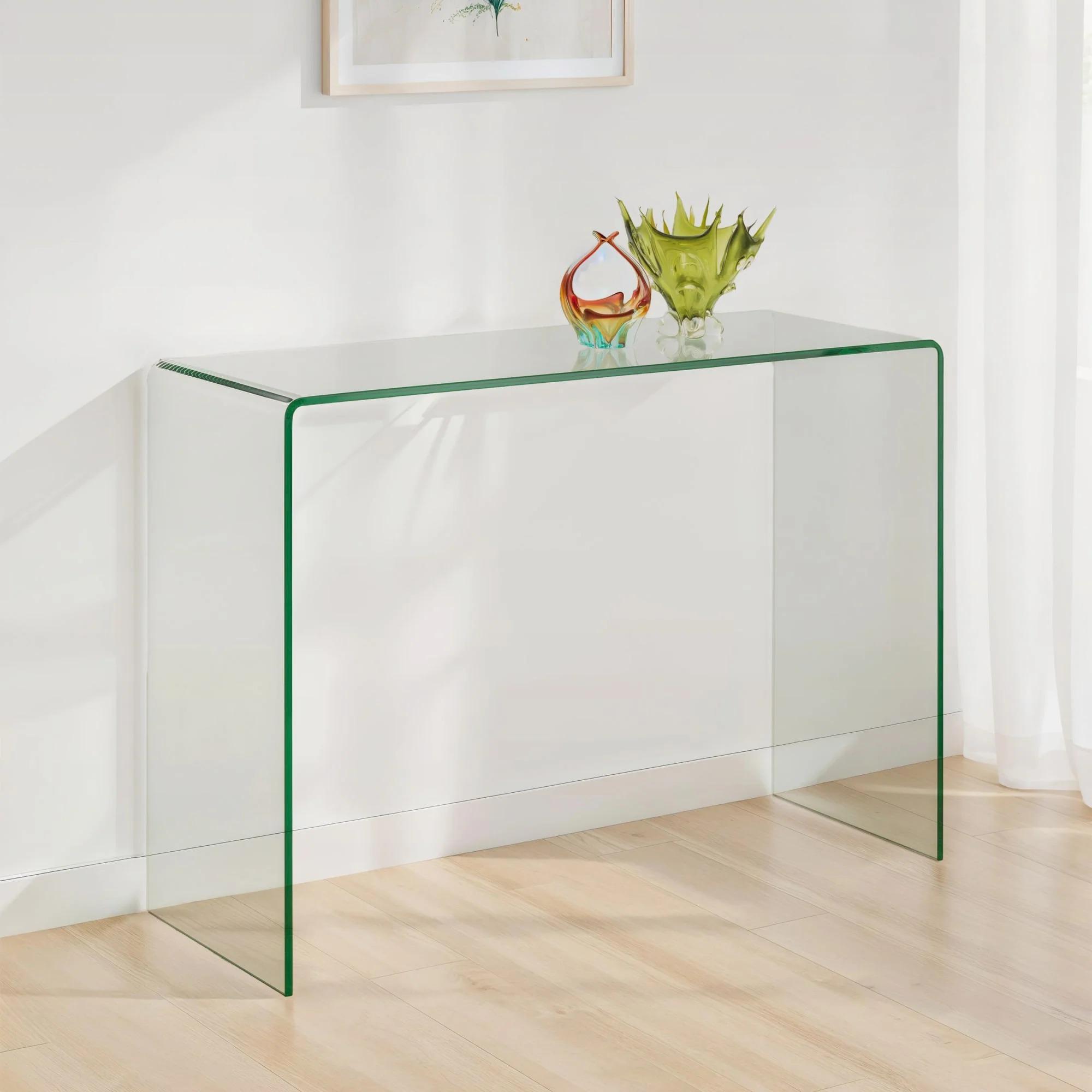 Amalfi Bent Glass Console Table - 110cm