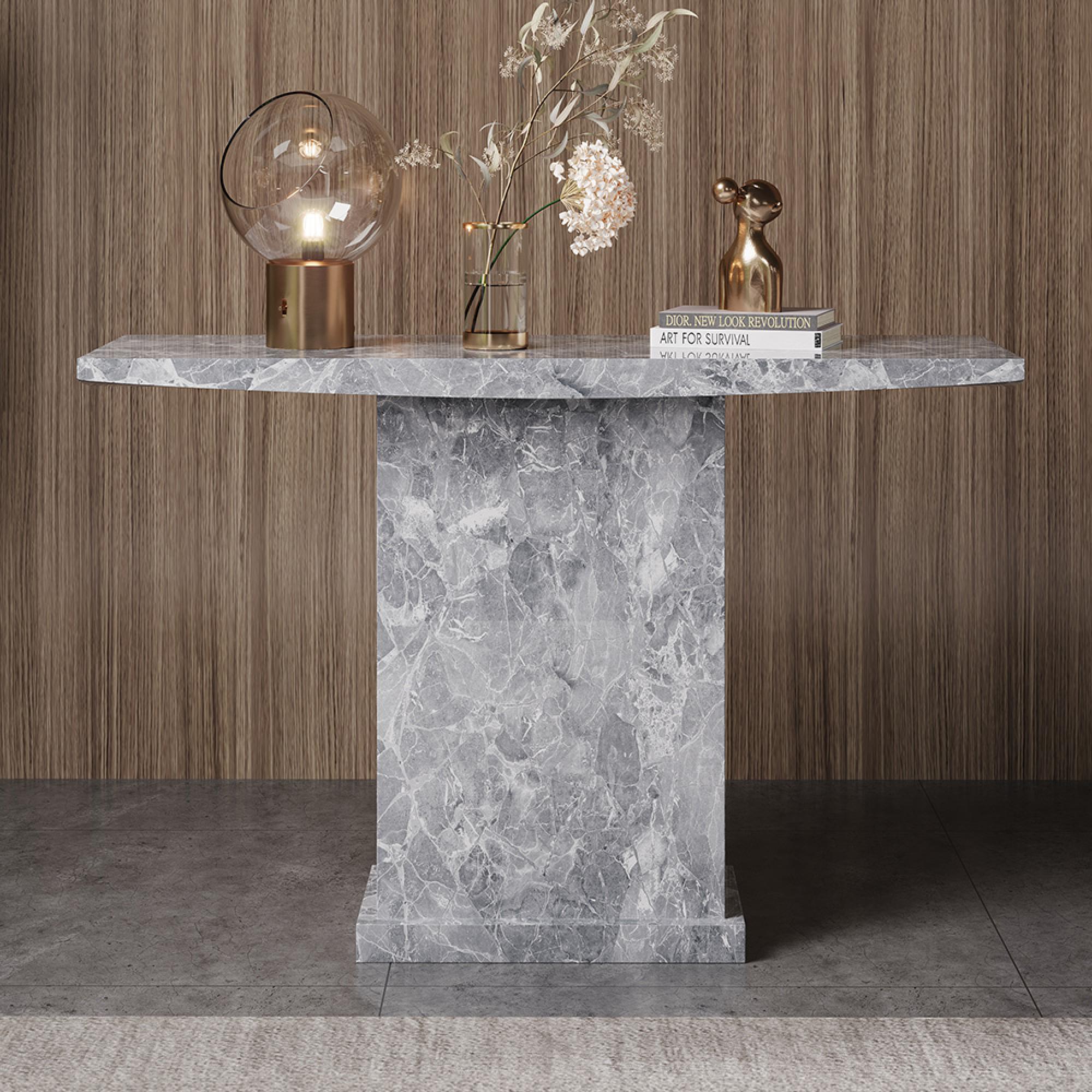 Turin Console Table - Grey Marble