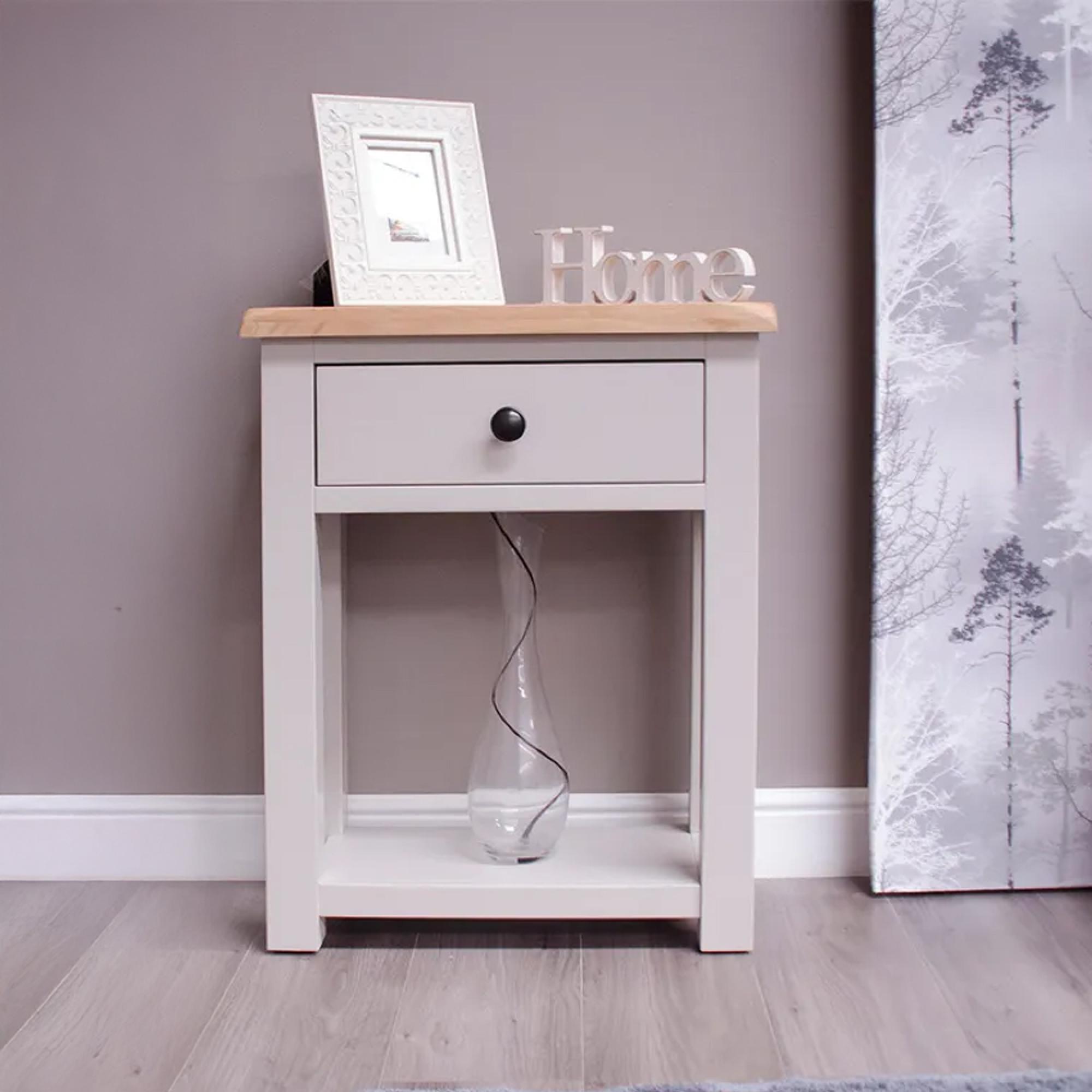 Clearance - Diamond Hall Table - 1 Drawer - Grey - Painted - FSS16603