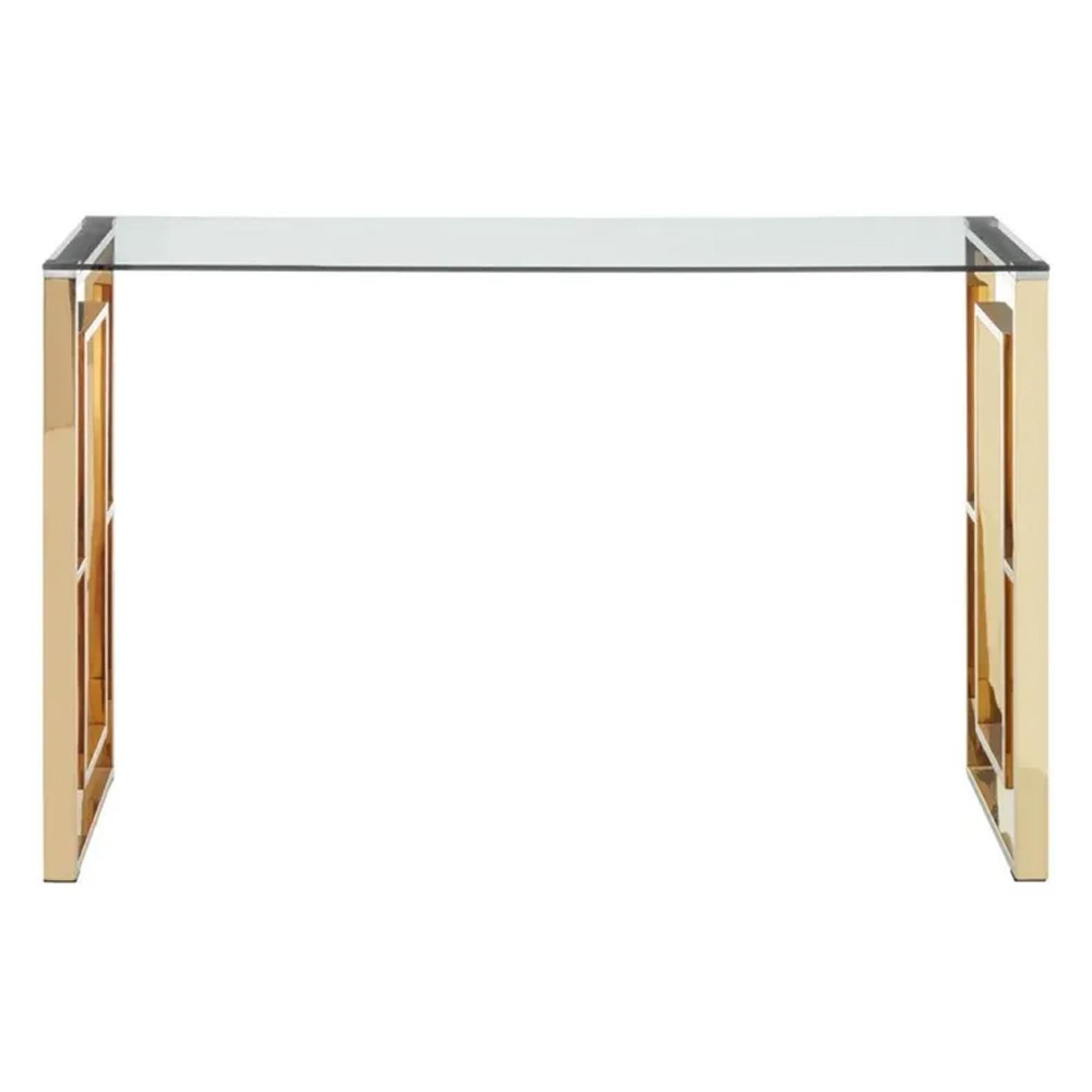 Clearance - Allure Console Table - Glass - Gold Base - FSS16606
