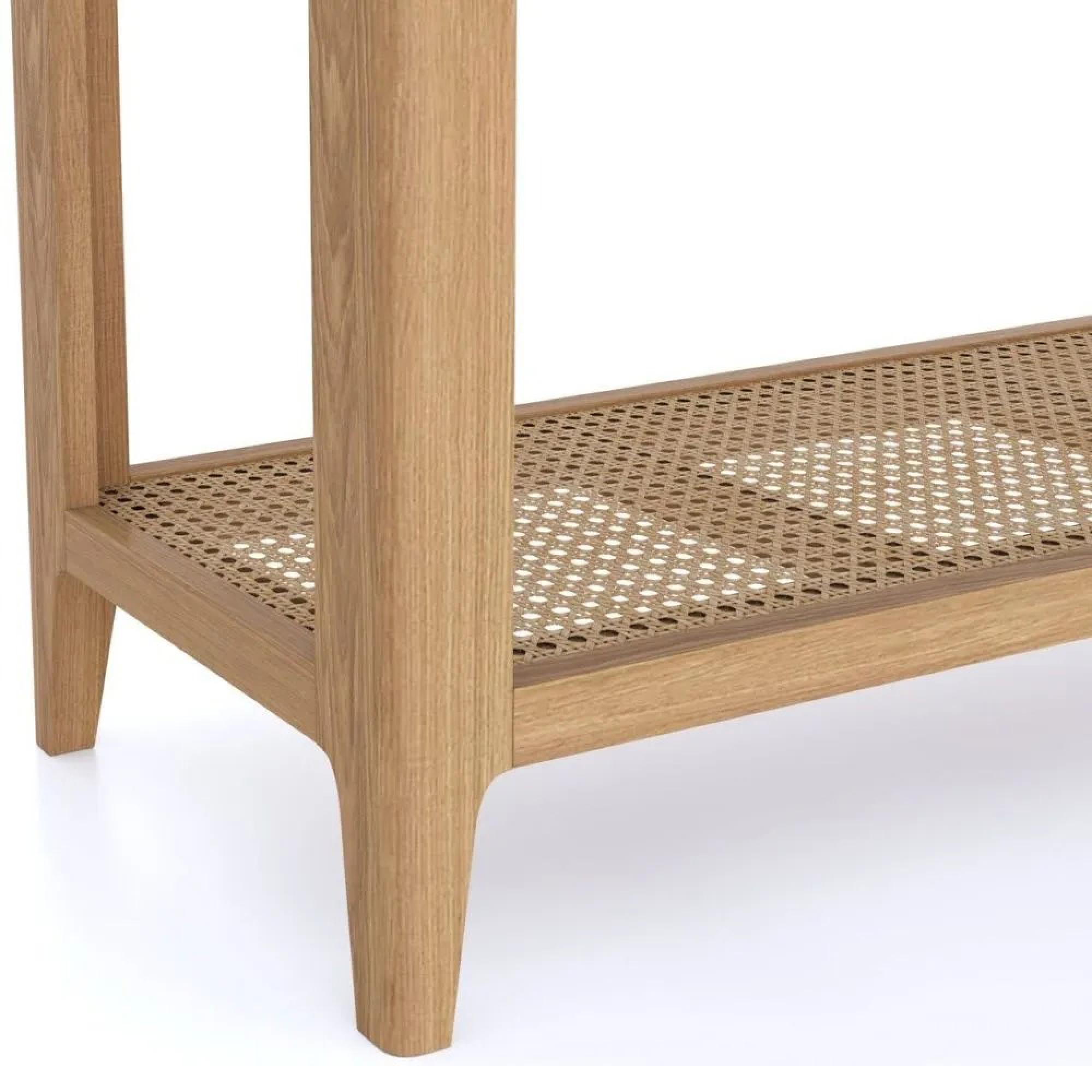 Henley Oak and Rattan 2 Drawer Console Table