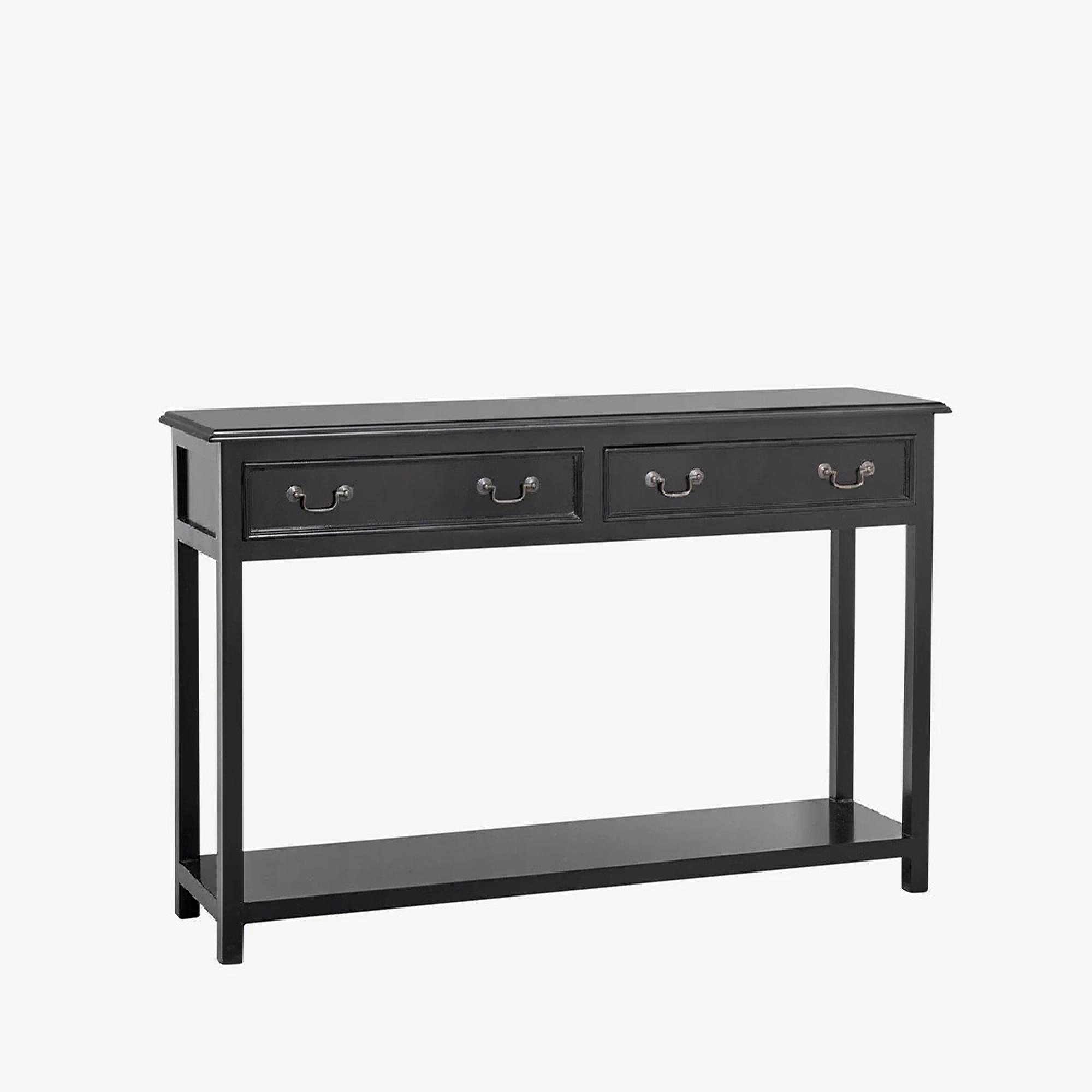 Moss Console Table - 2 Drawer - Mango Wood - Black