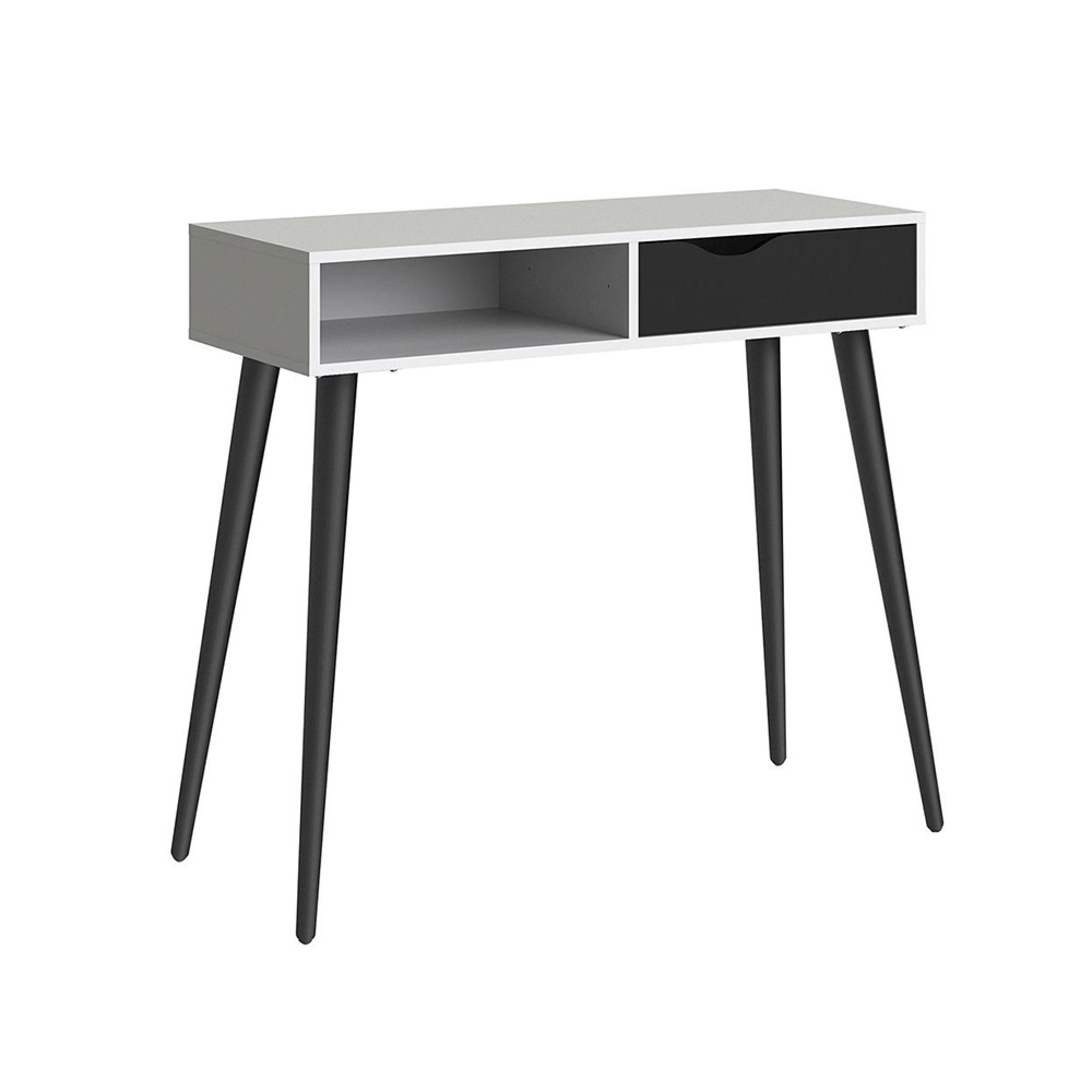 Oslo Console Table - 1 Drawer - White and Black