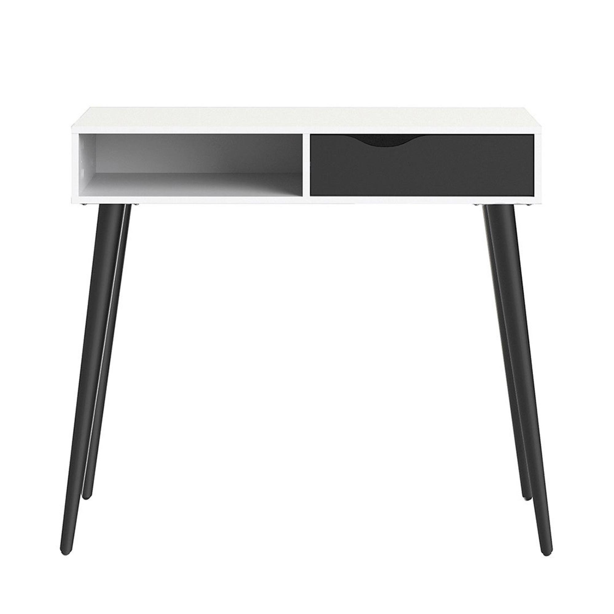 Oslo Console Table - 1 Drawer - White and Black