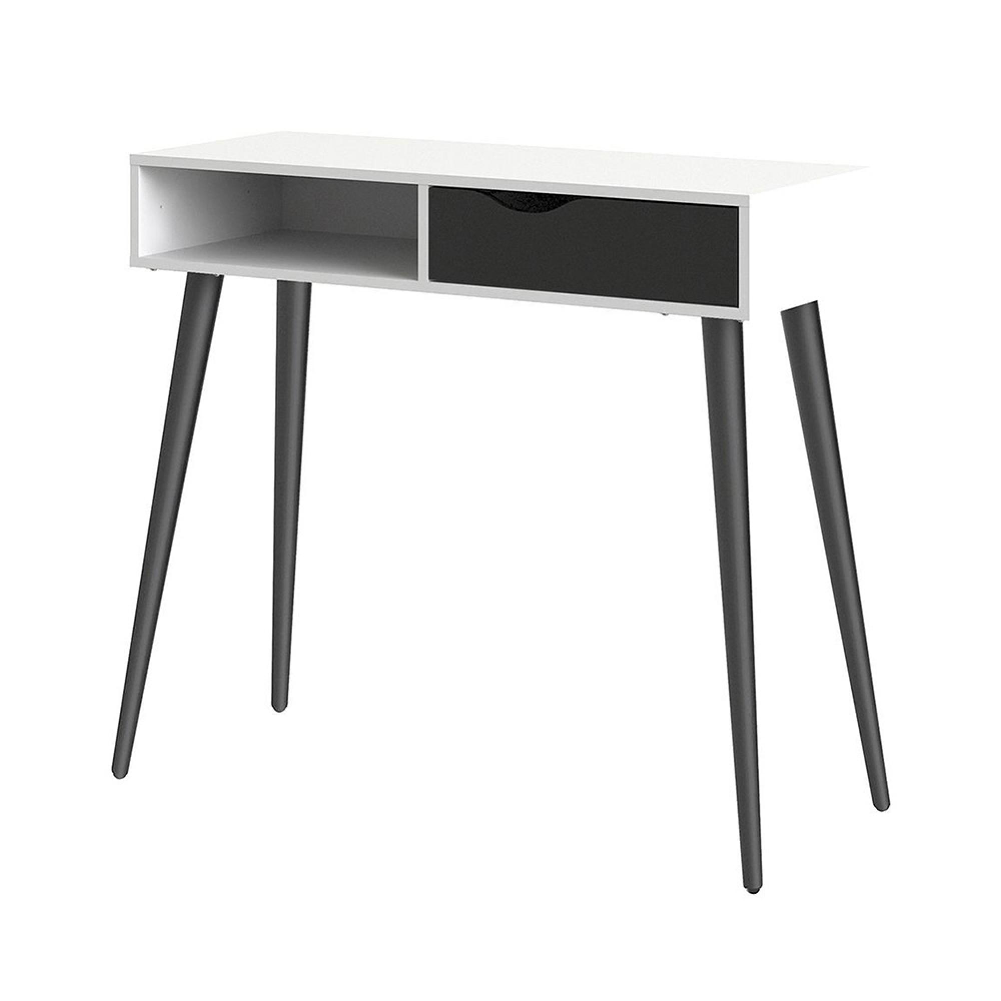 Oslo Console Table - 1 Drawer - White and Black