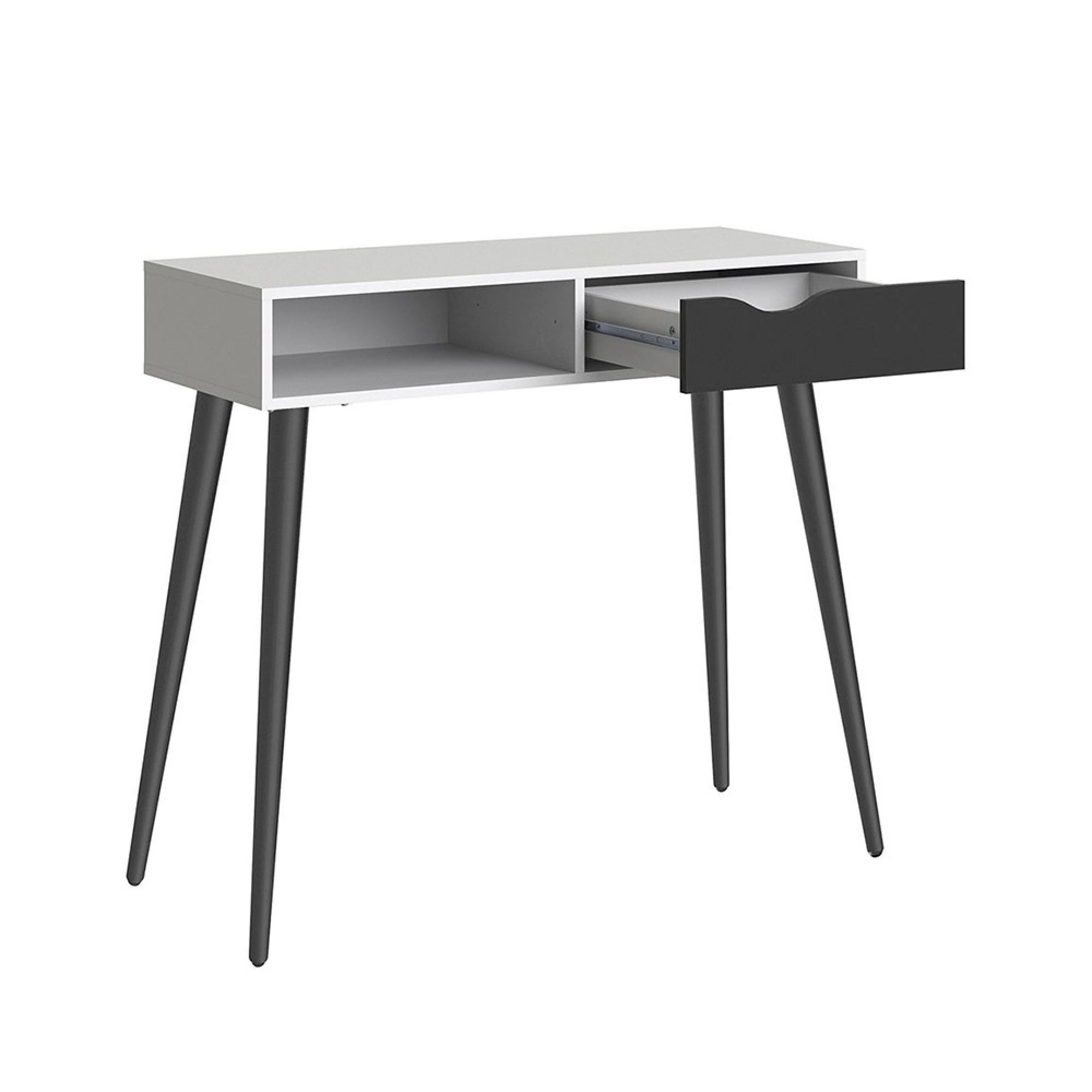 Oslo Console Table - 1 Drawer - White and Black