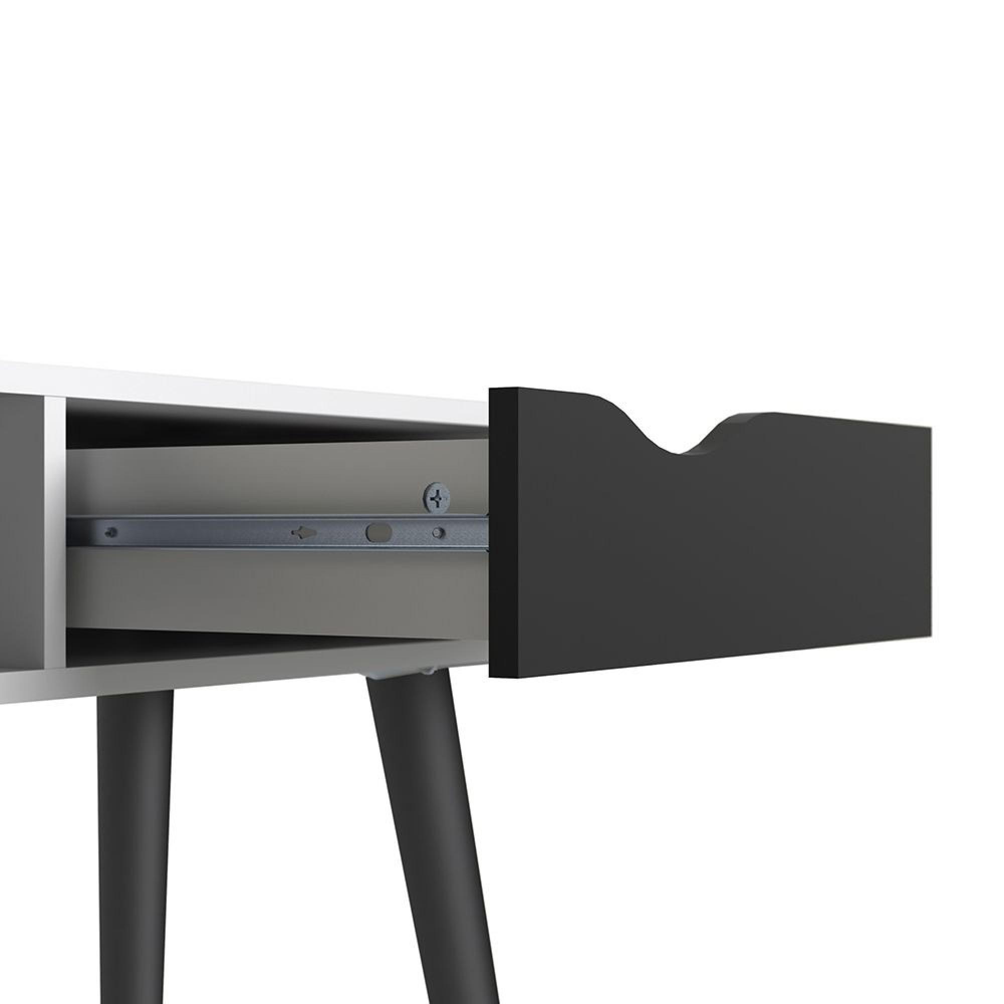 Oslo Console Table - 1 Drawer - White and Black