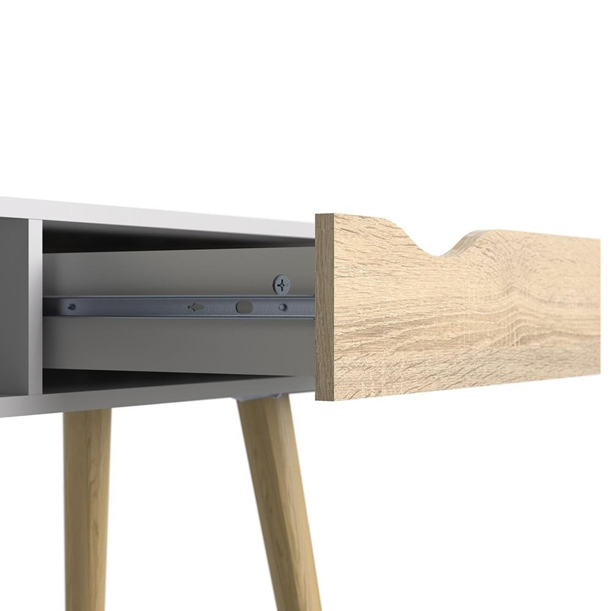 Oslo Console Table - 1 Drawer - White and Oak