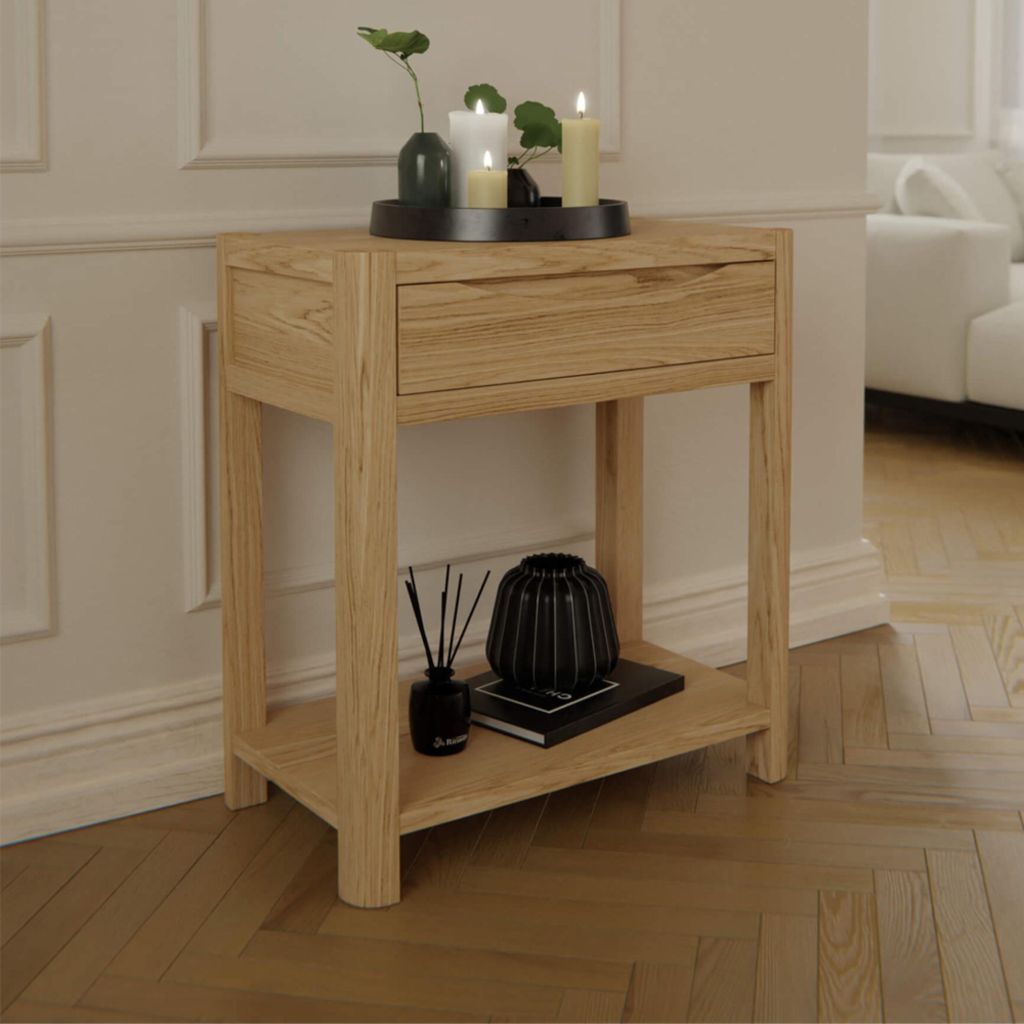 Stockholm Console Table - 1 Drawer - Oak