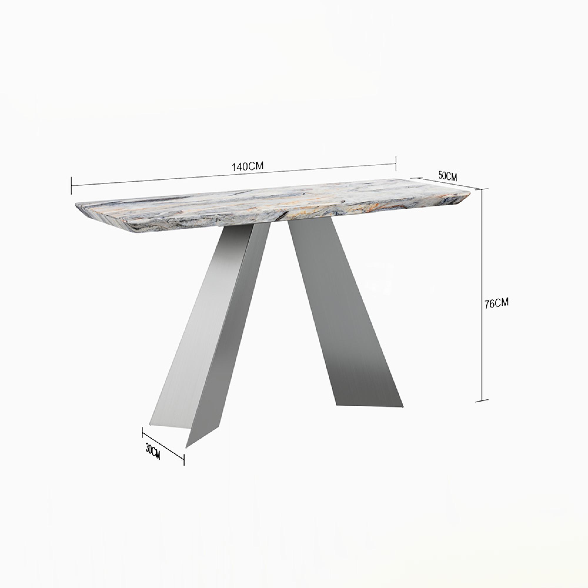 Taurus Console Table - Beige Marble - Dark Grey Base