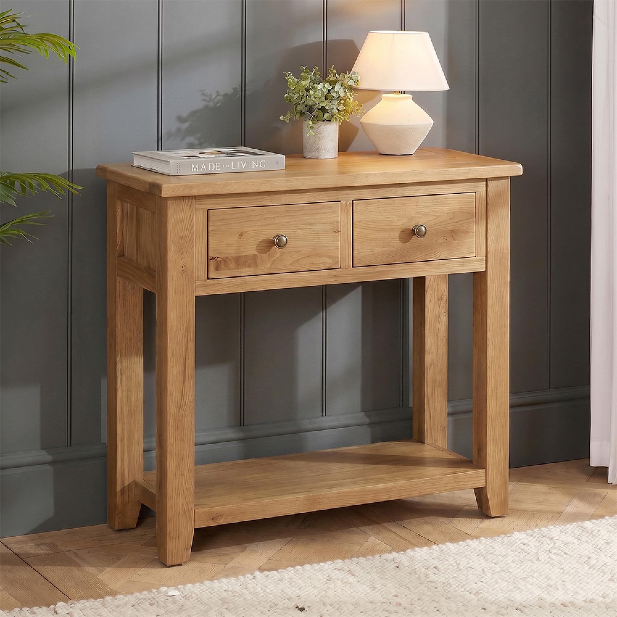 Appleby Console Table - 2 Drawer - Petite Oak
