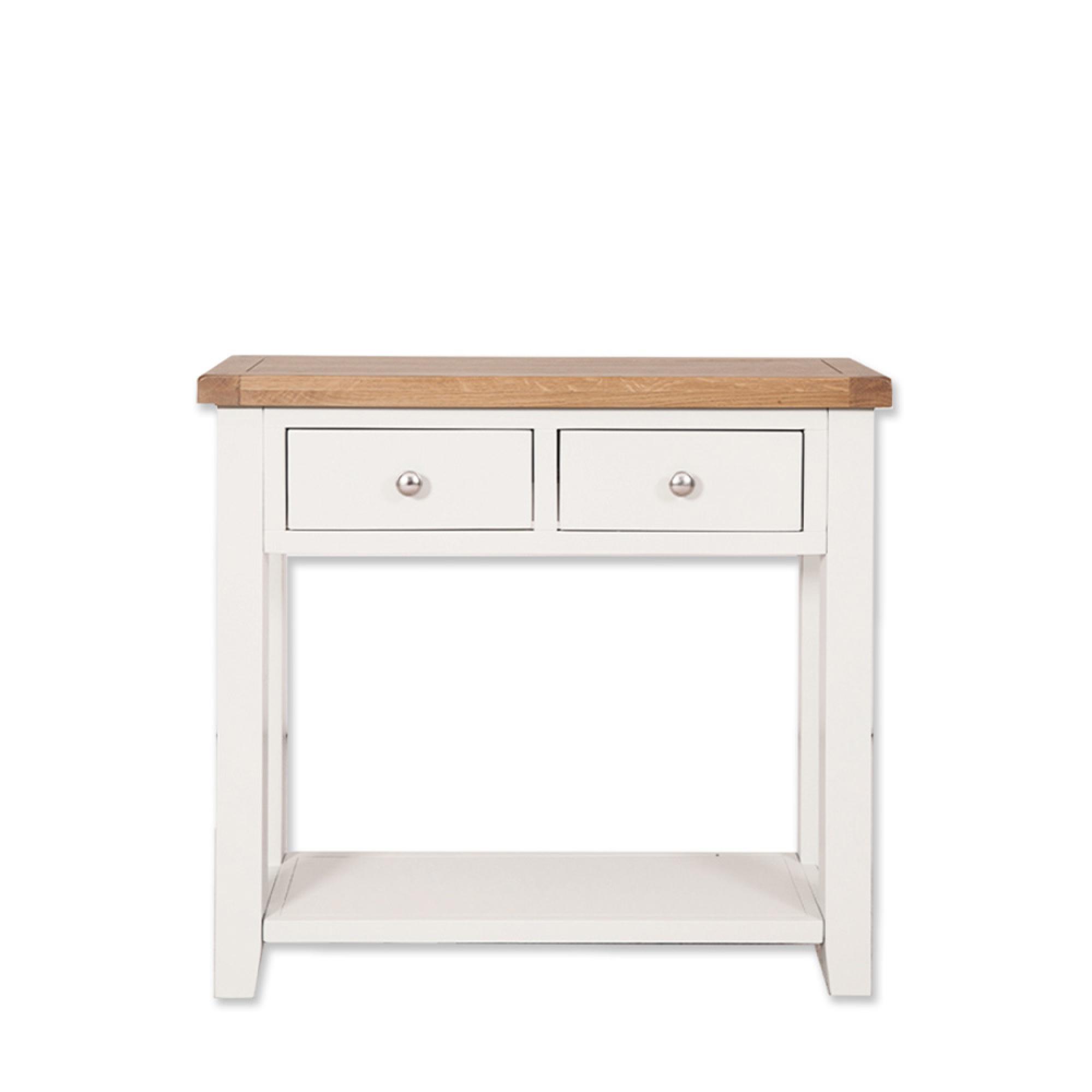 Melbourne Console Table - 2 Drawer - White and Wood