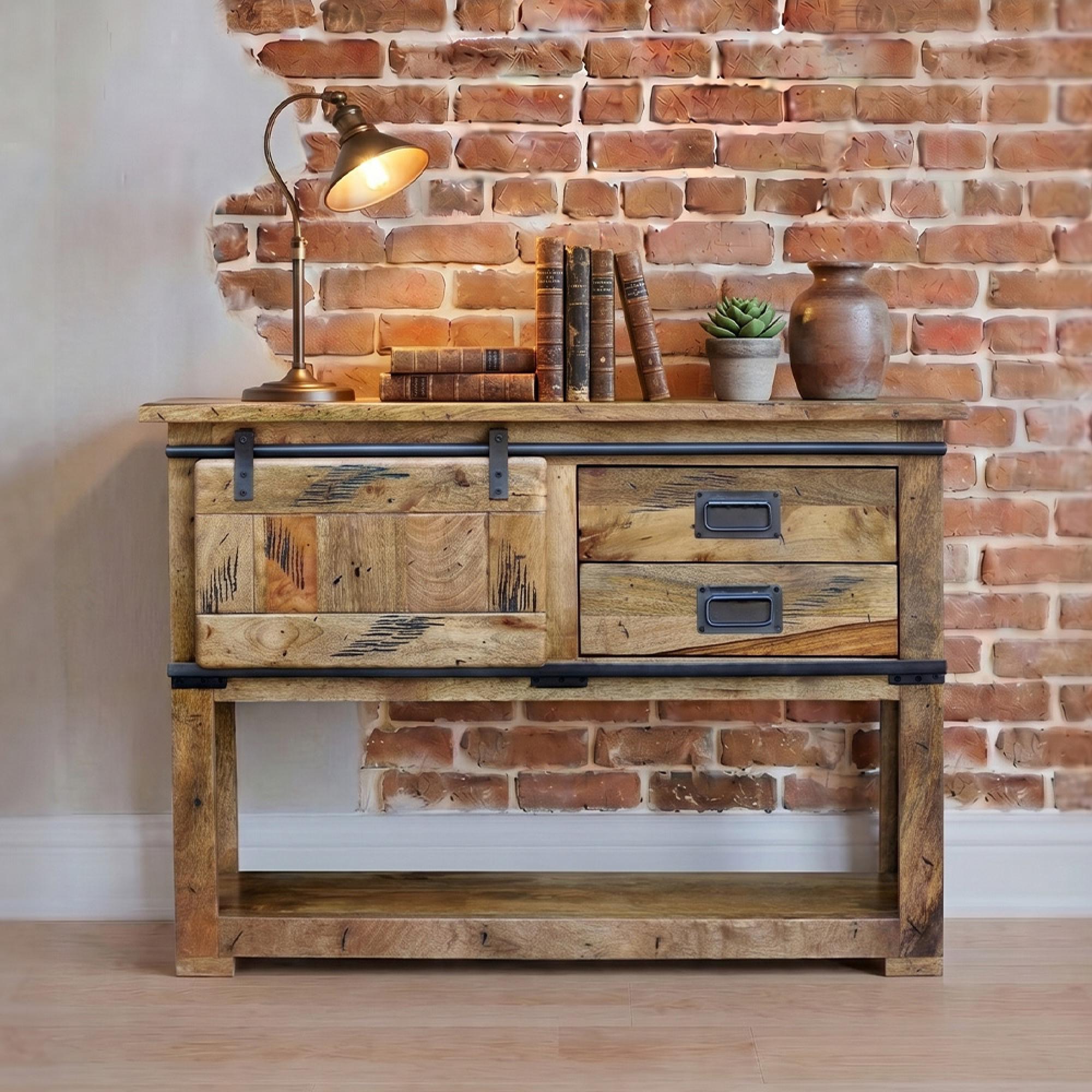 Raipur Works Console Table - 110cm - Industrial Style Wooden