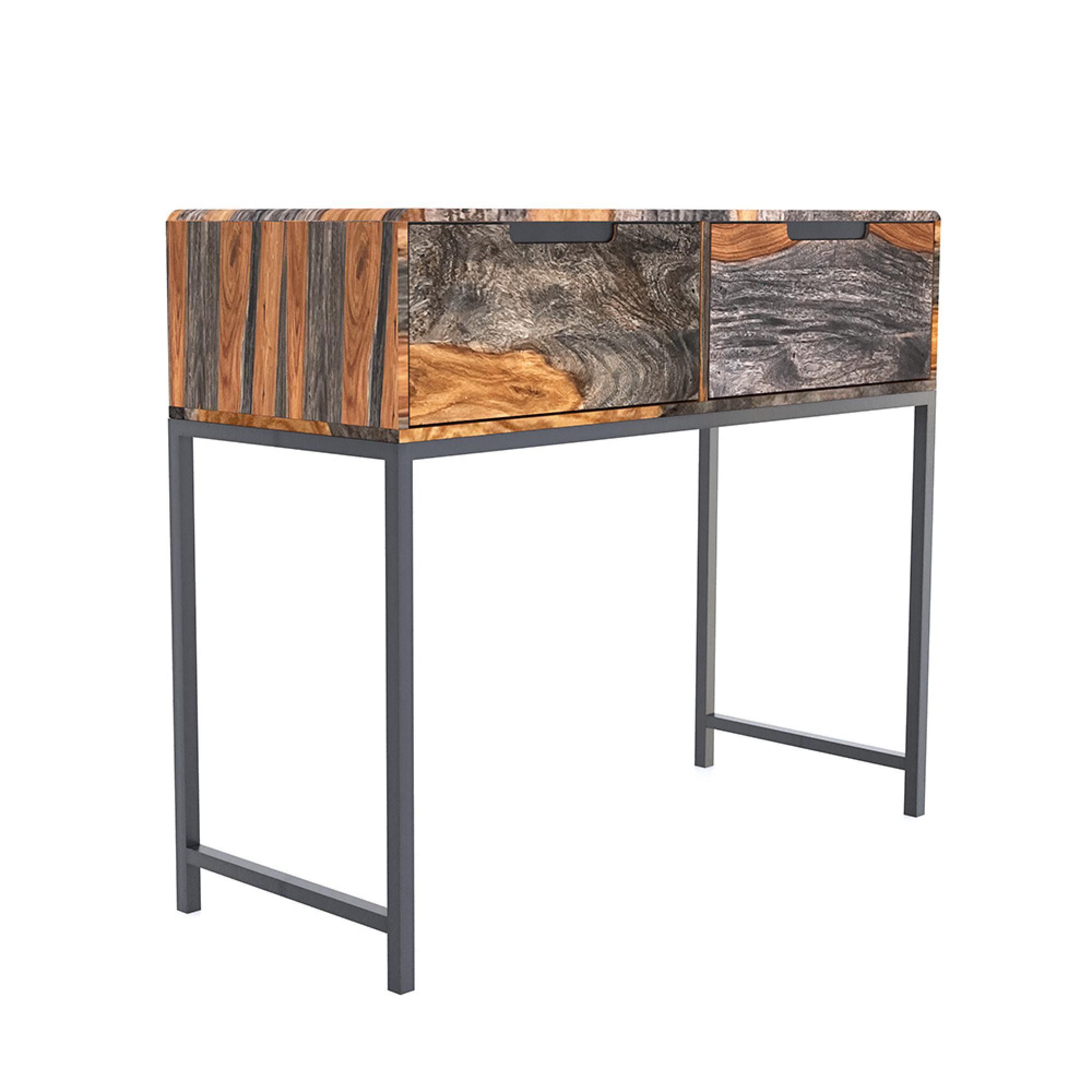 Goa Console Table - 2 Drawer - Dark Sheesham Wood