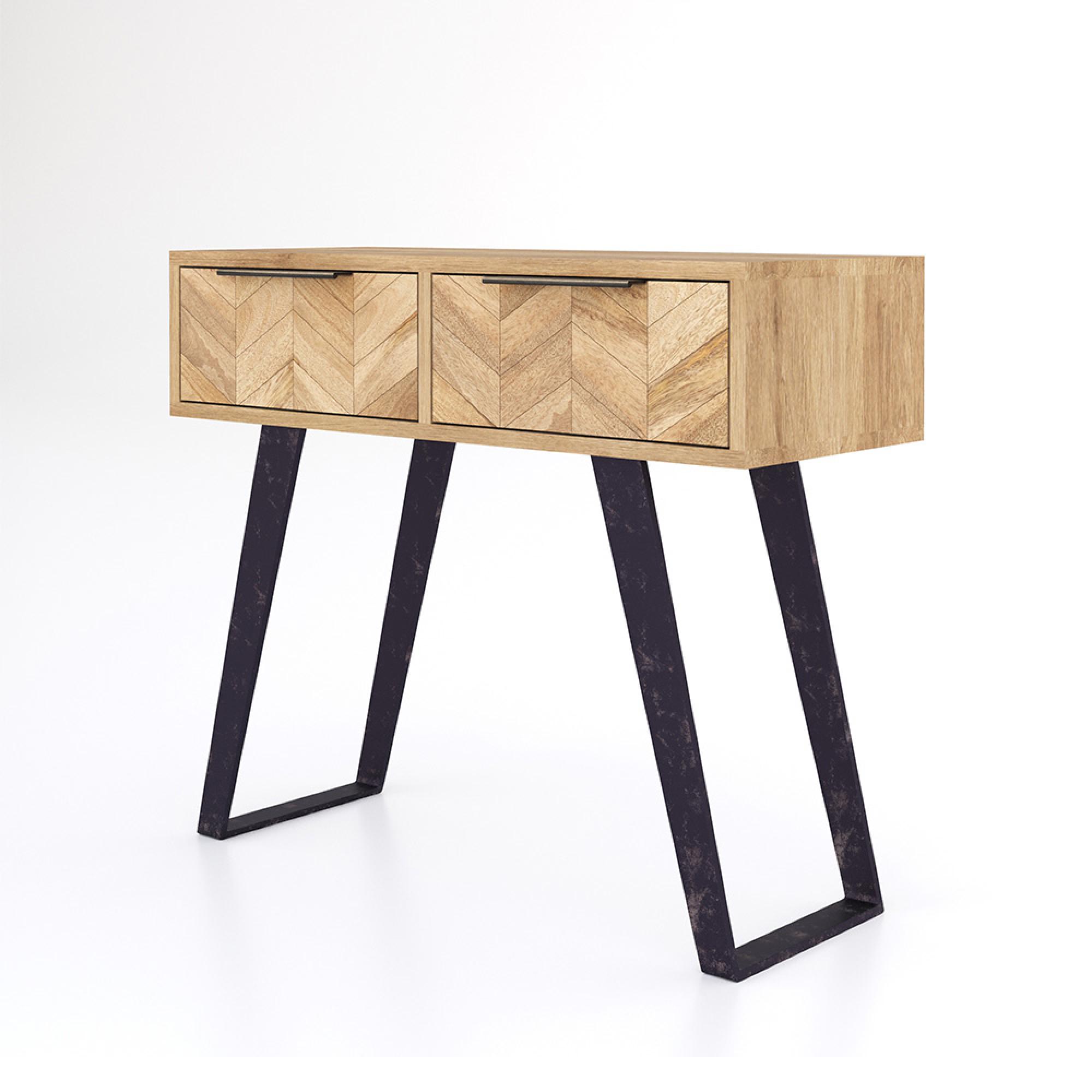Agra Console Table - 2 Drawer - Parquet