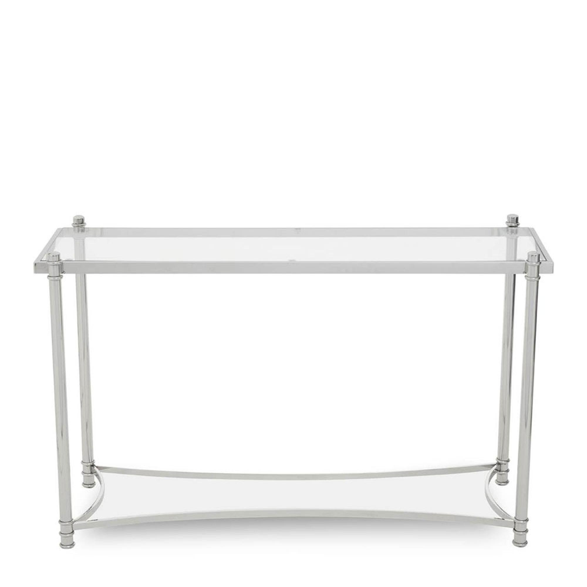 Ackley Console Table - Clear Glass - Silver Legs