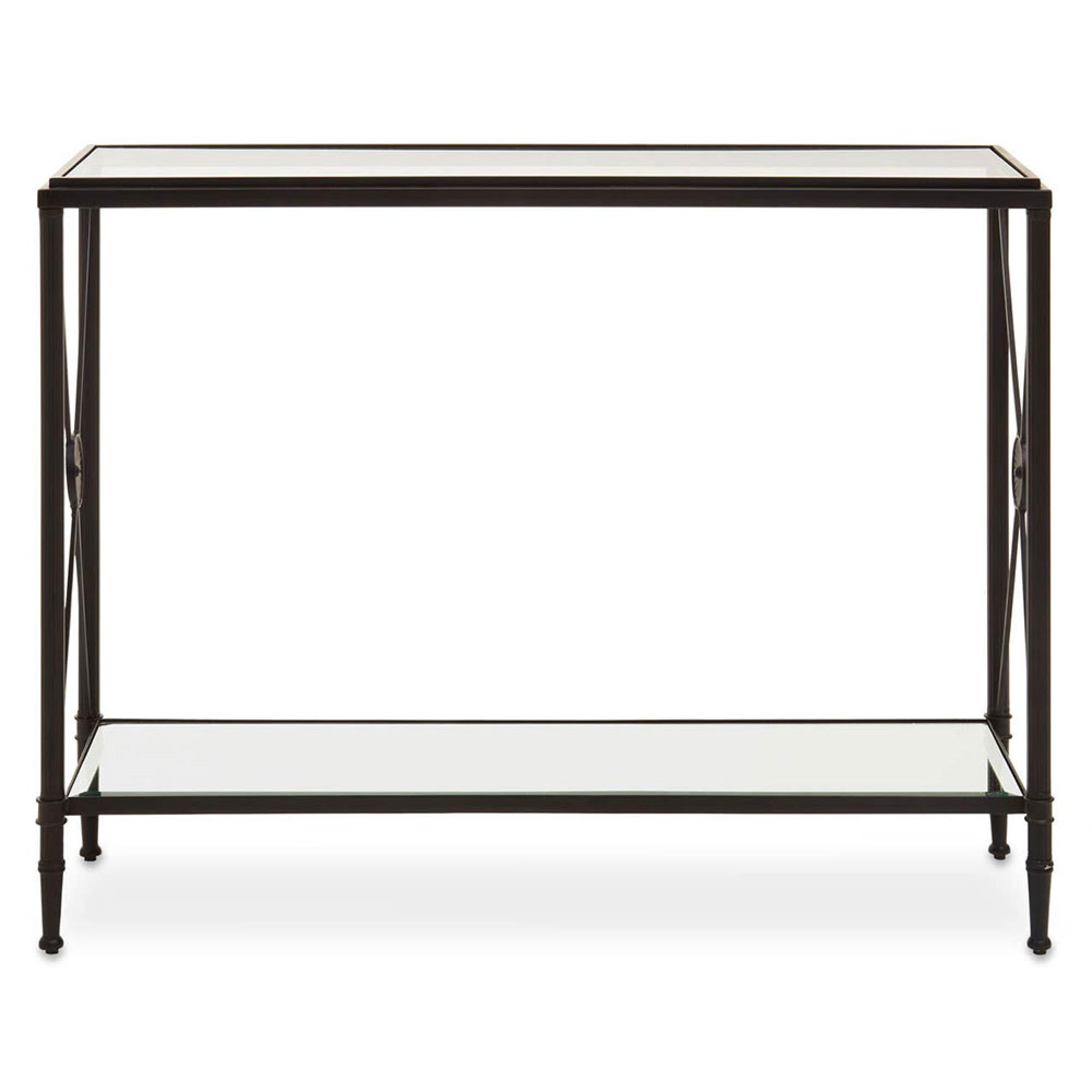 Axis Console Table - Clear Glass with Black Metal