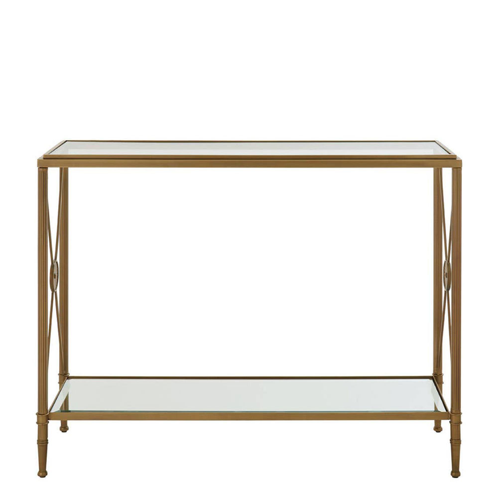 Axis Console Table - Clear Glass with Gold Metal