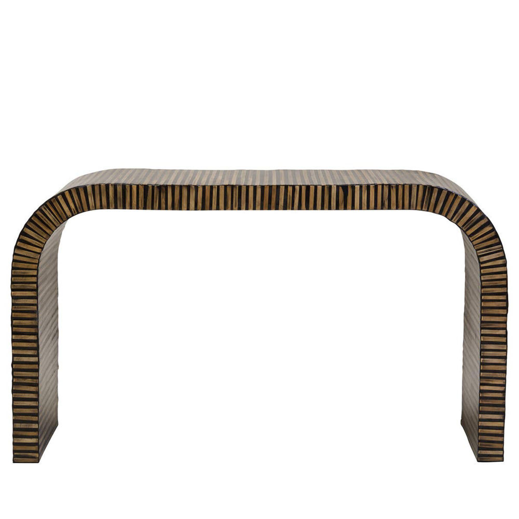 Bambusa Console Table - Curved - Bamboo Inlay