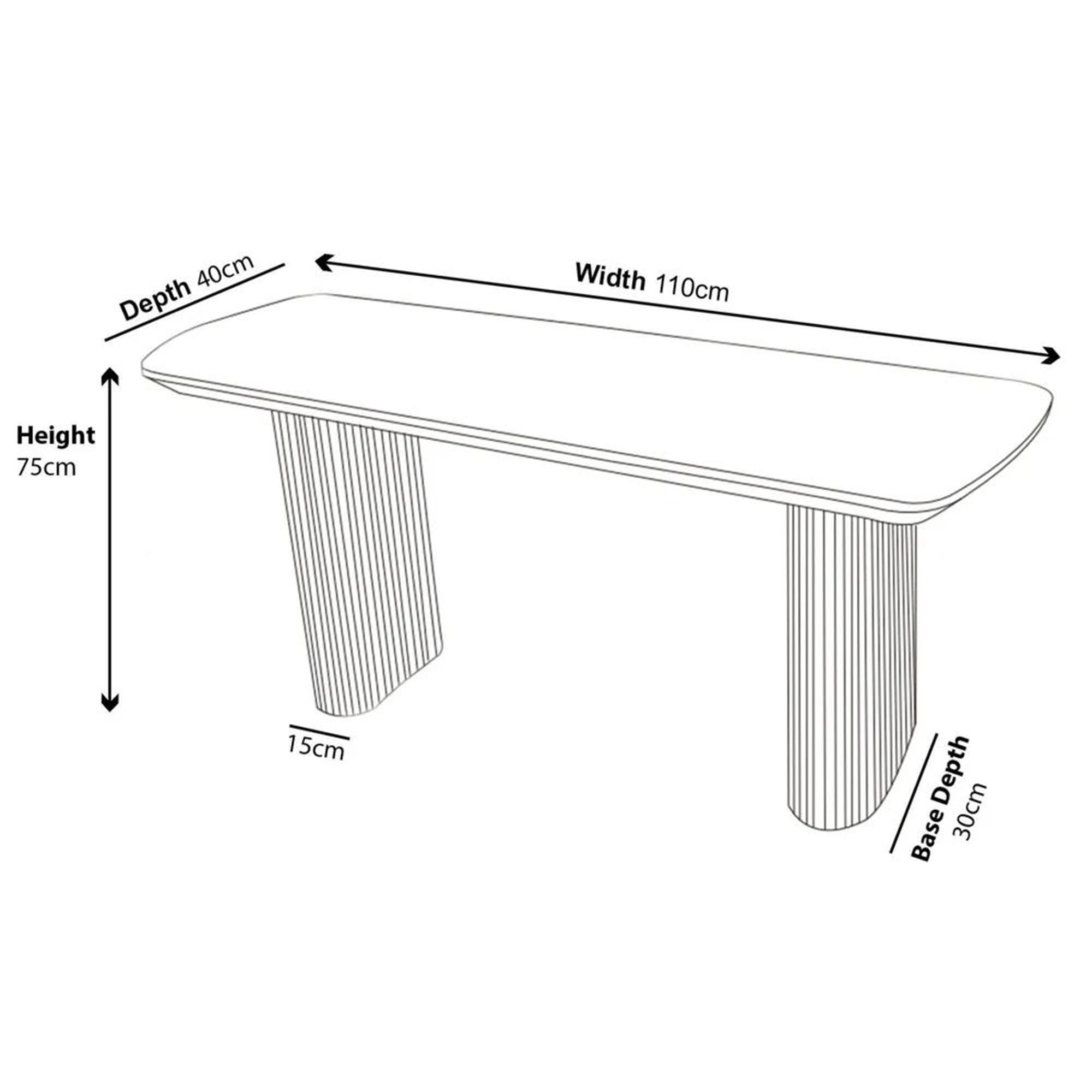 Bern Pedestal Console Table - Black - Fluted