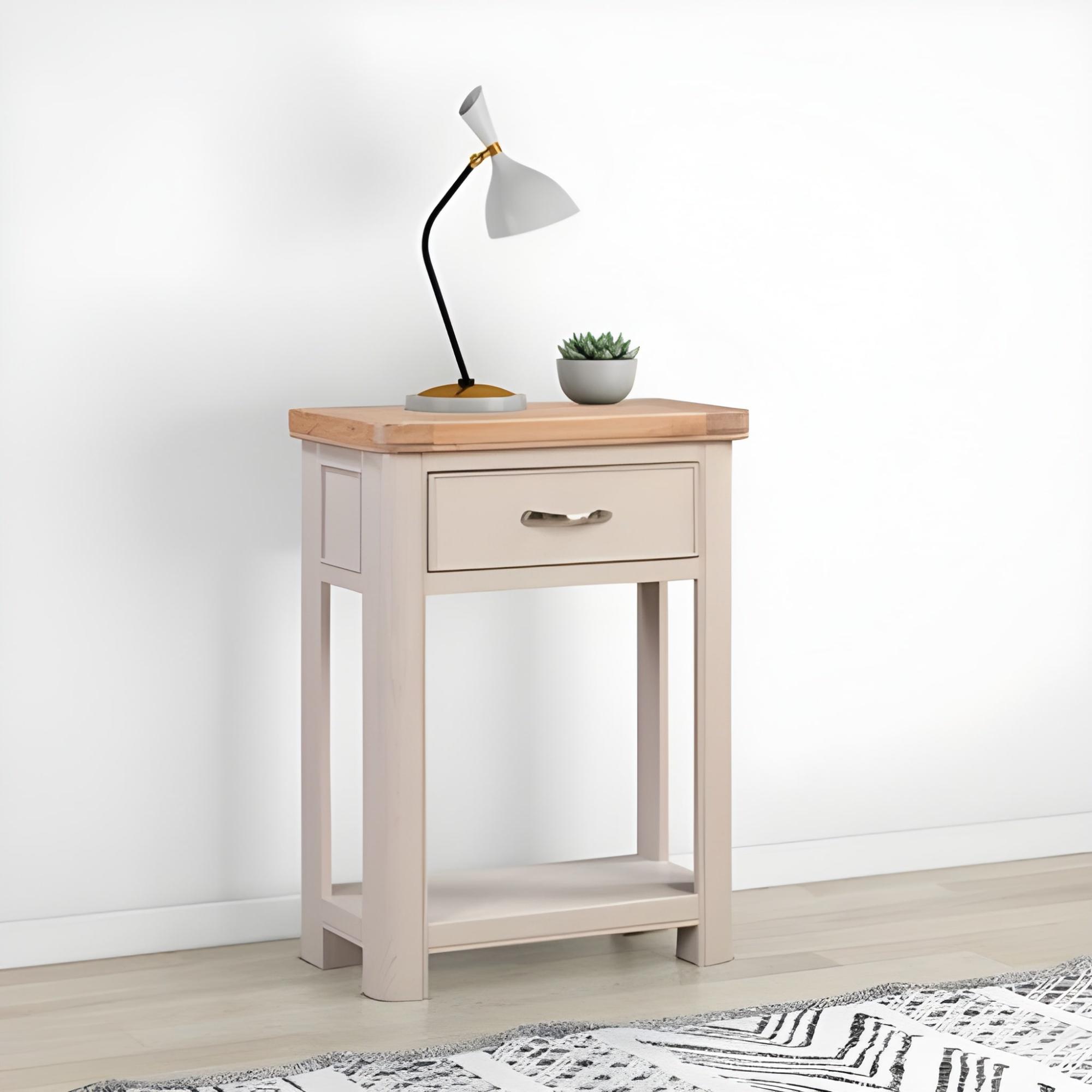 Clarion Console Table - 1 Drawer - Oak and Grey
