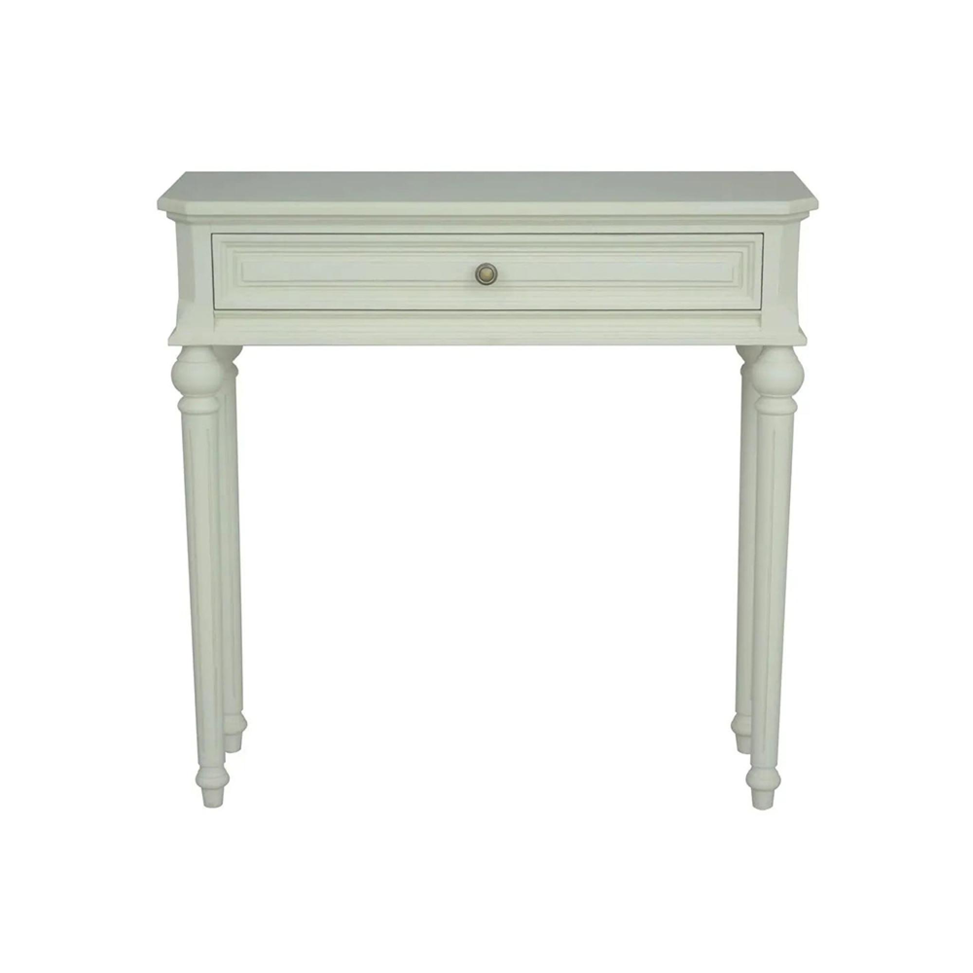 Clearance - Solana French Lime White 1 Drawer Console Table - A292
