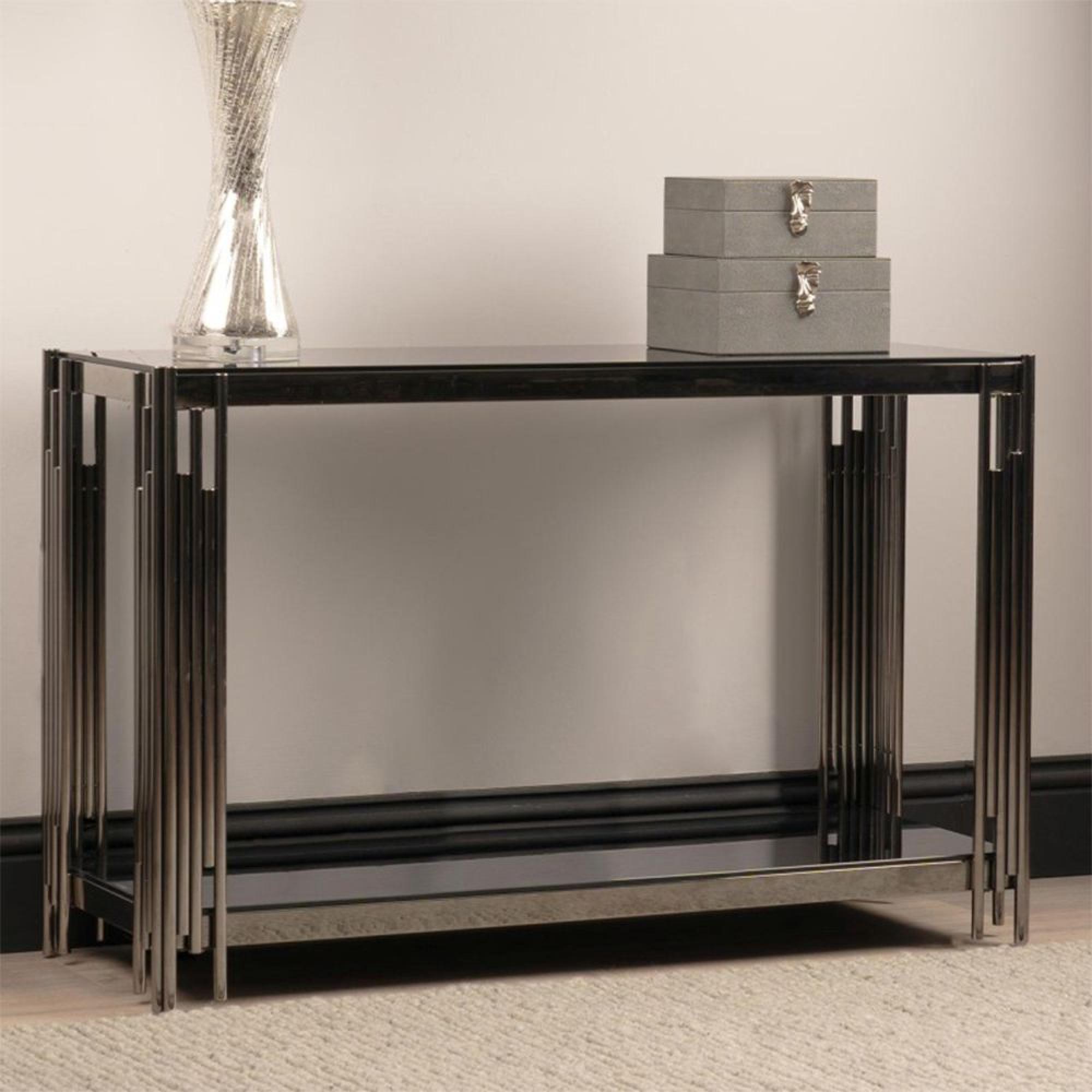 Cohen Console Table - Smoke Black Glass