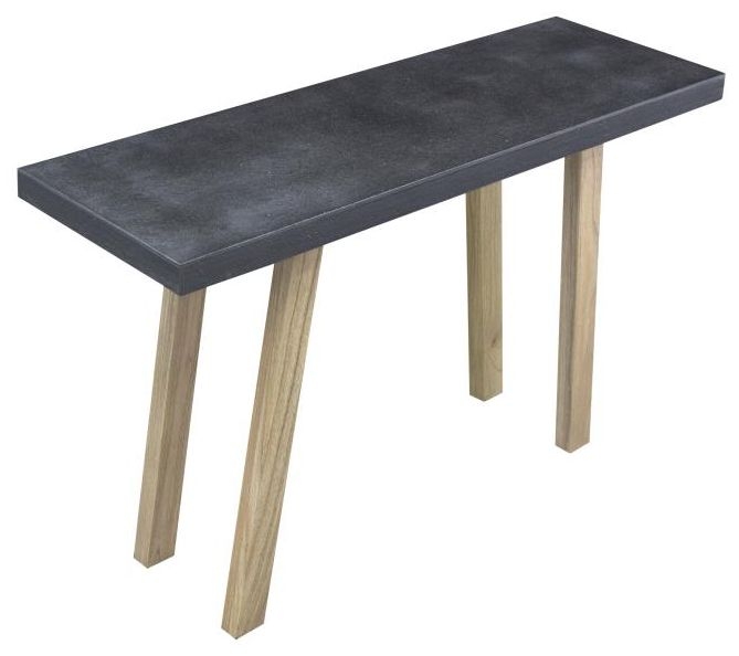 Concrete Top Console Table - Black