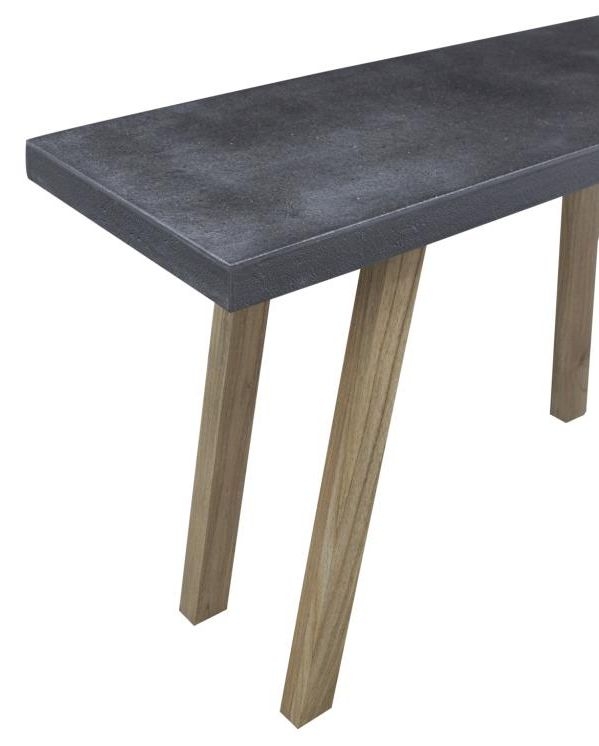 Concrete Top Console Table - Black