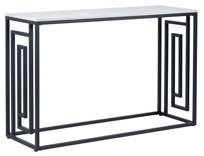 Devon Console Table - Grey Wood and Black