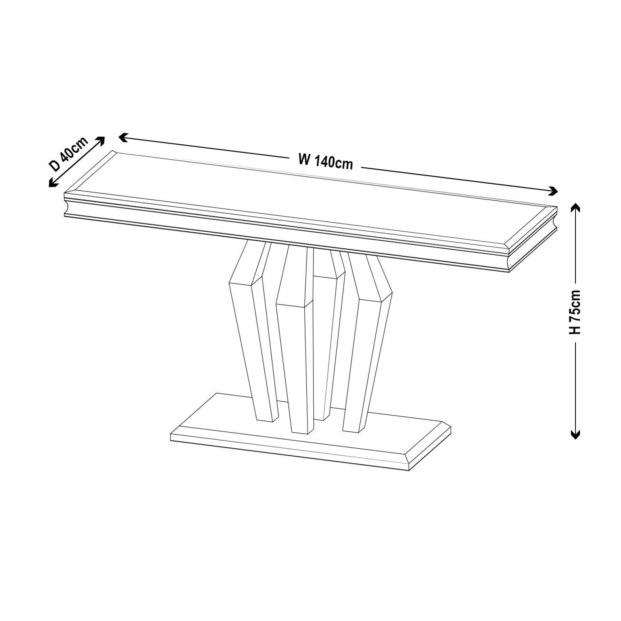 Dolce Console Table - Grey Marble & Chrome