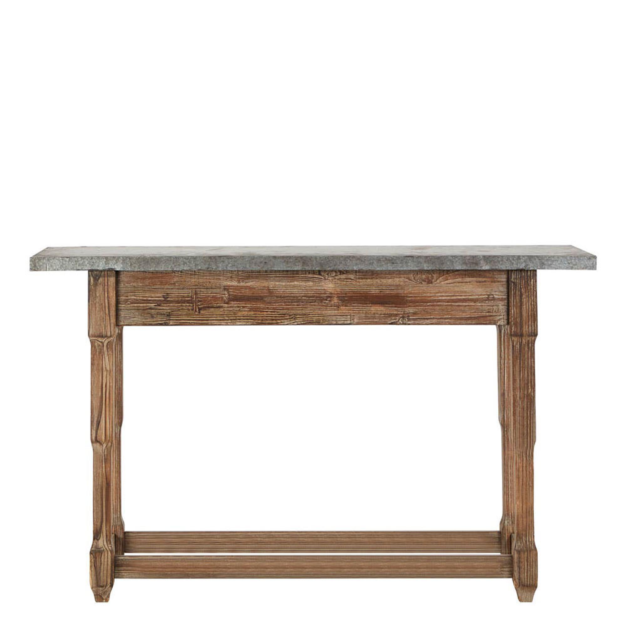 Elementary Console Table - Grey Metal and Antique Wood