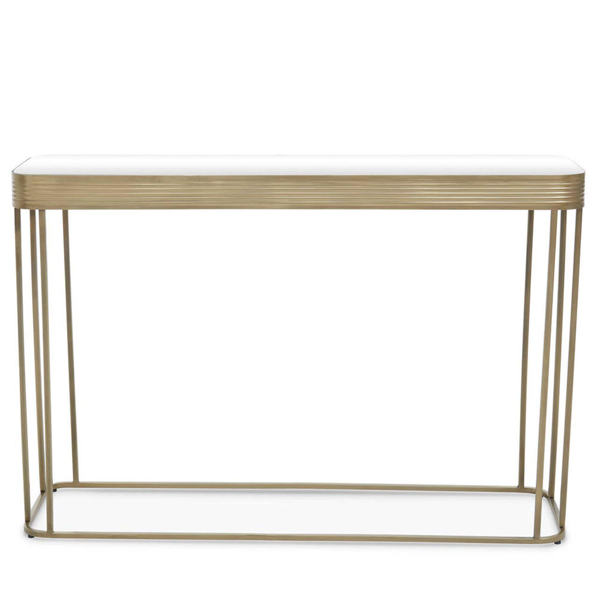 Ella Console Table - Mirrored with Gold Metal