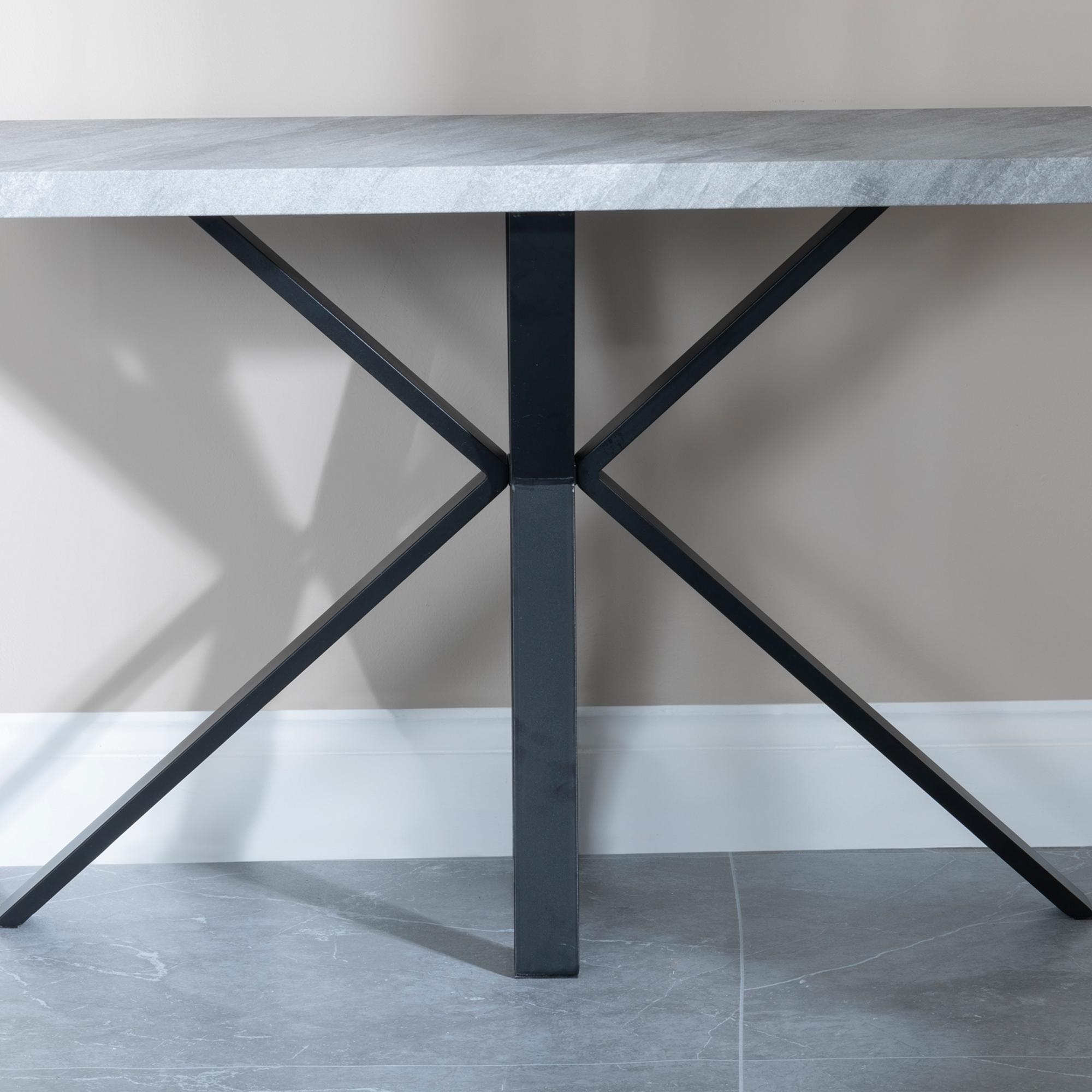 Ezra Console Table - Grey - Black Spider Legs