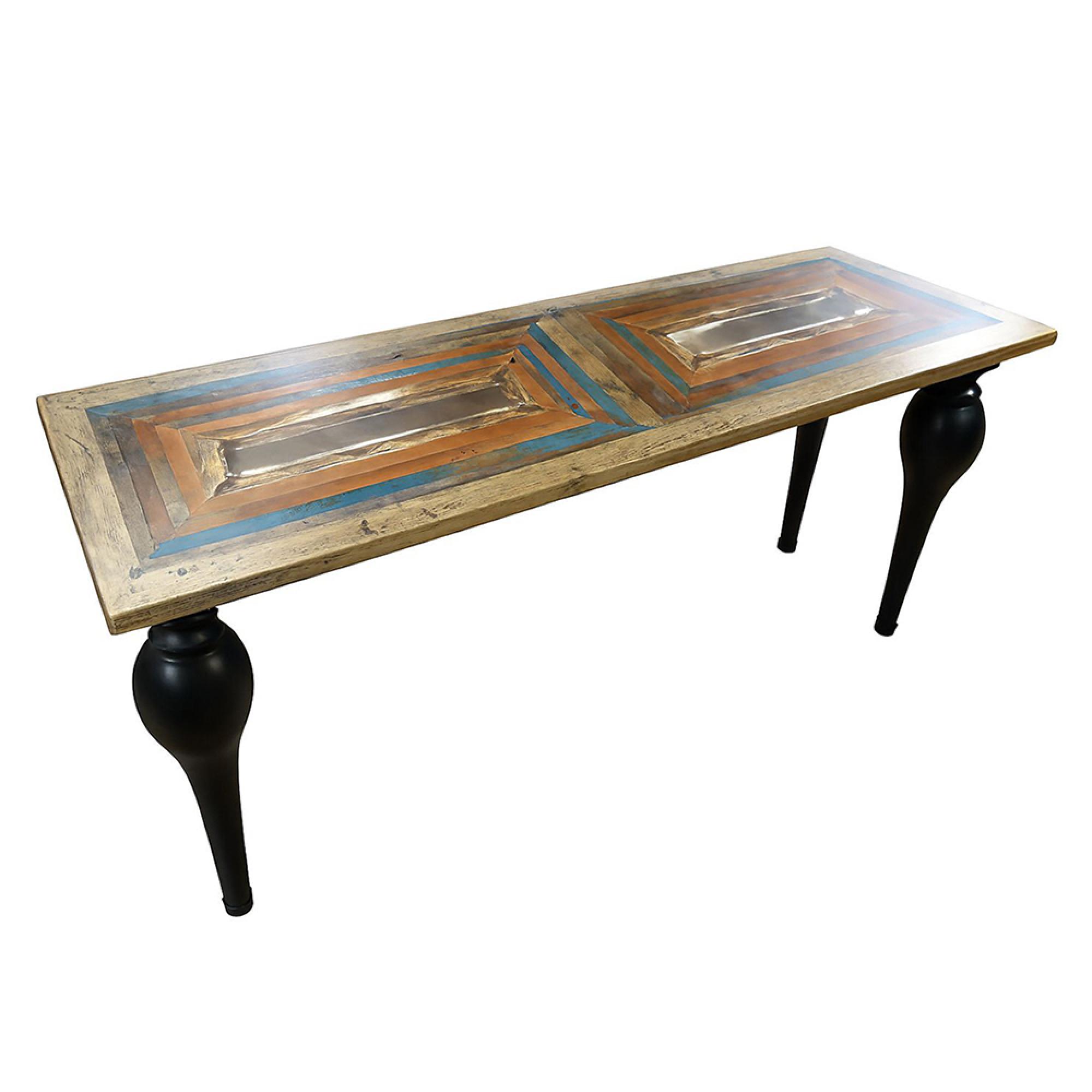 Juan Parquet Mango Wood Console Table with Pot Legs