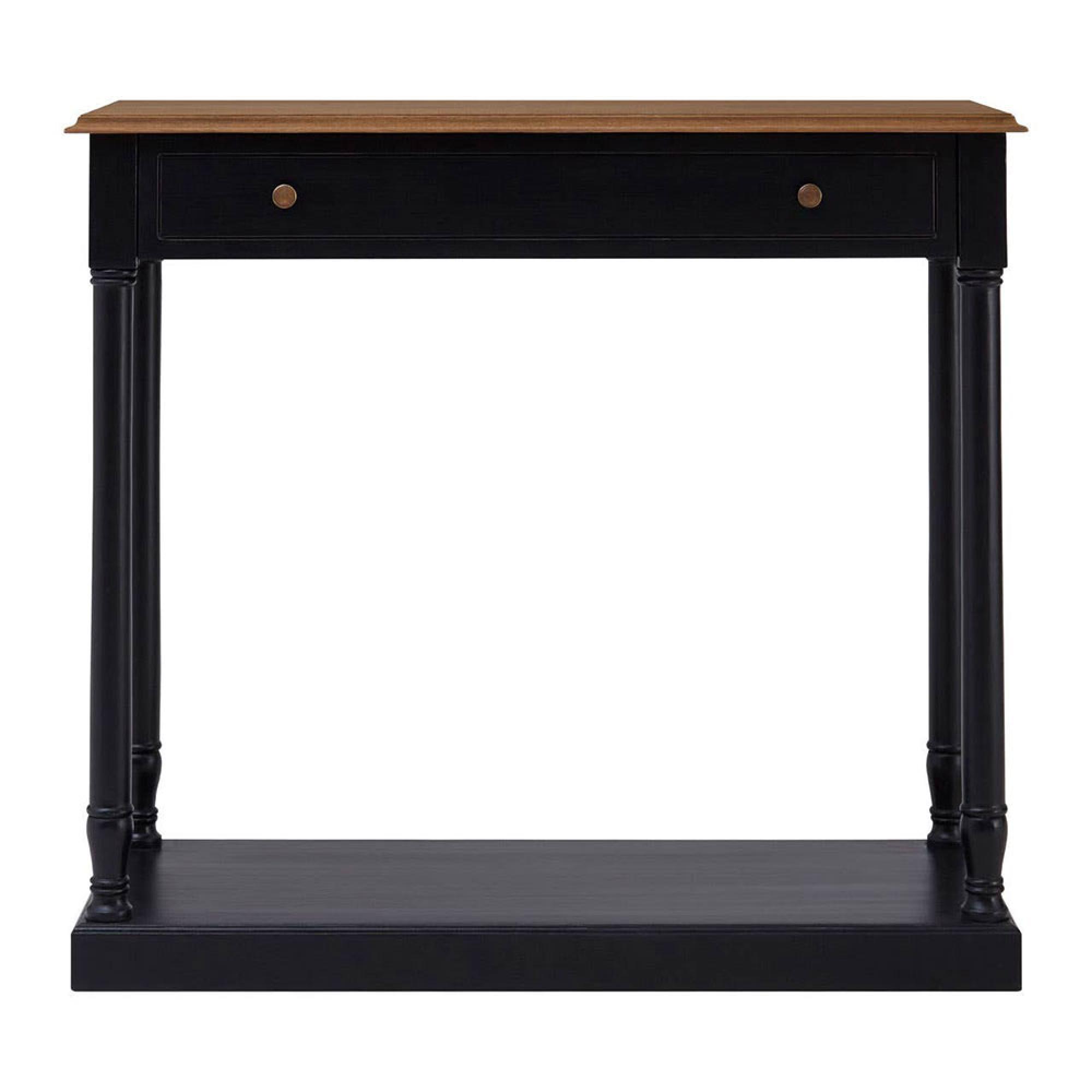 Loire Console Table - 1 Drawer - Black and Oak