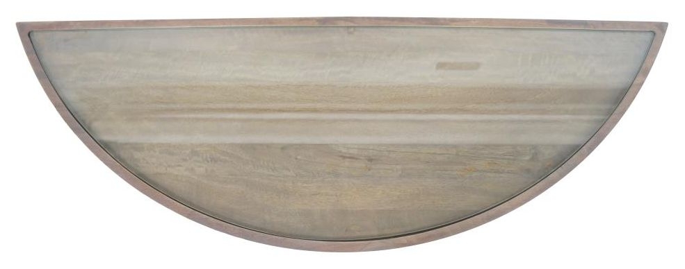Mango Wood - Half Moon Table with Metal Base